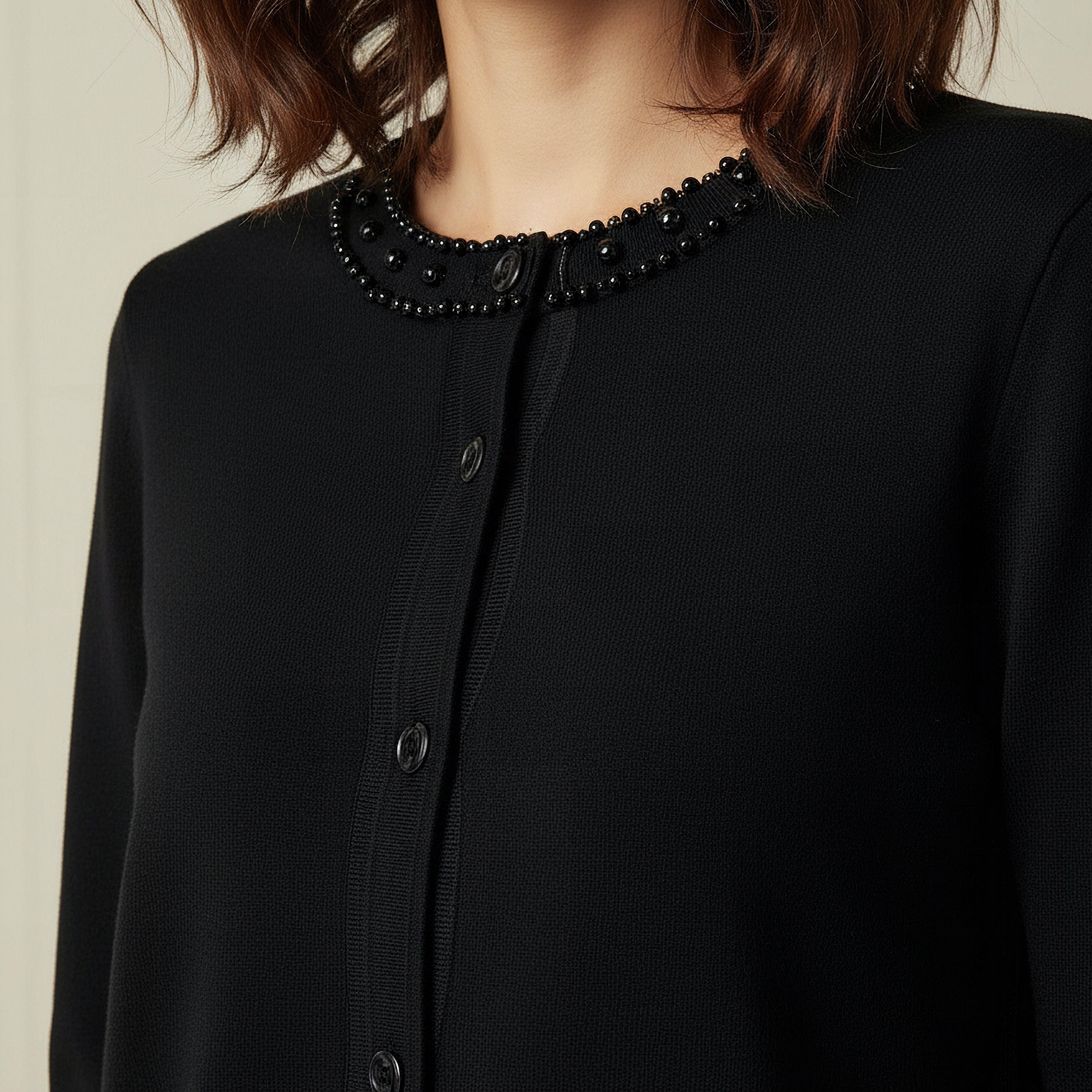 2Xtremz Pearl Embellished Round Neck Cardigan-women-winterwear-cardigansandjumpers-cardigans-image-4