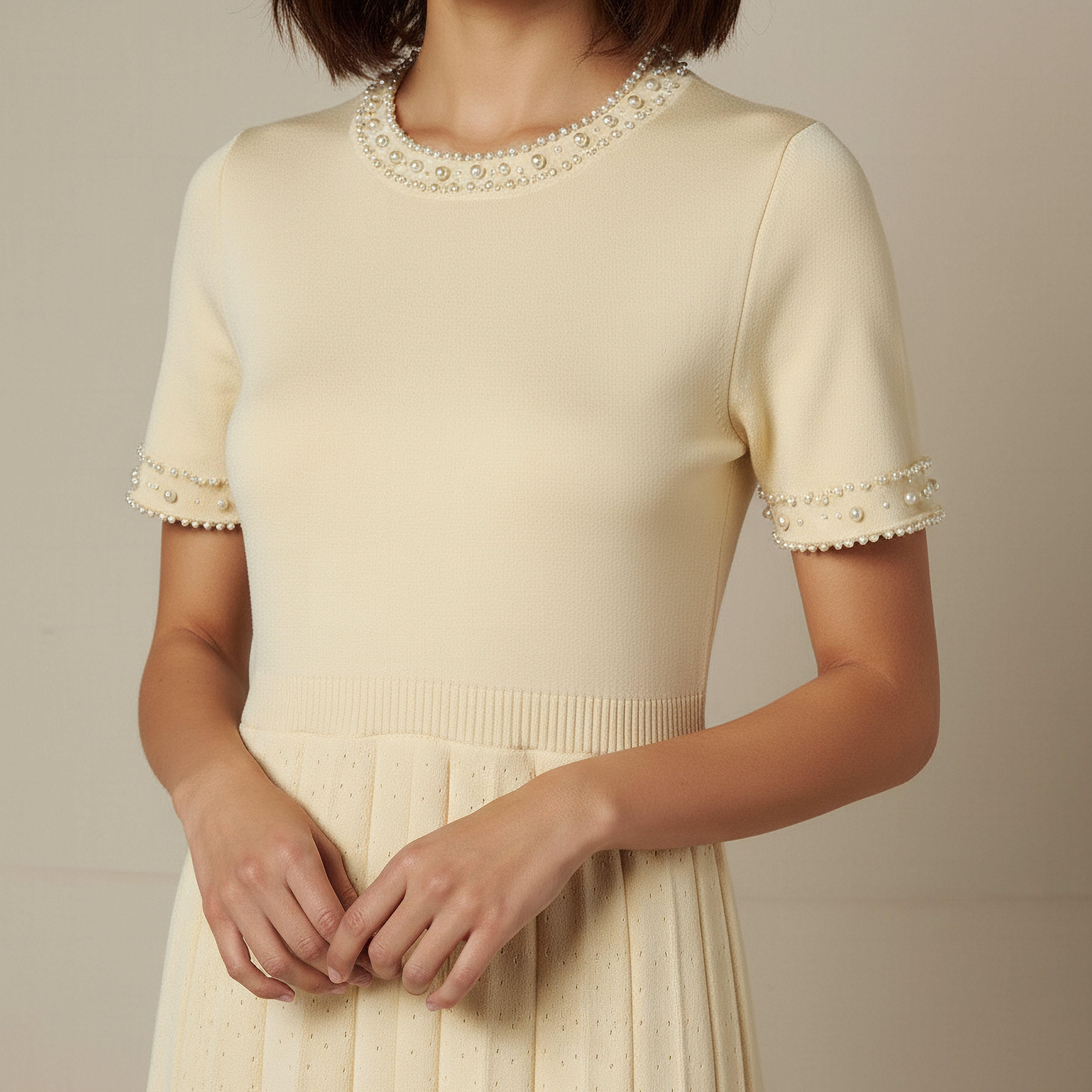 2Xtremz Pleated Midi Dress with Pearl Embellishment-women-clothing-dresses-image-4
