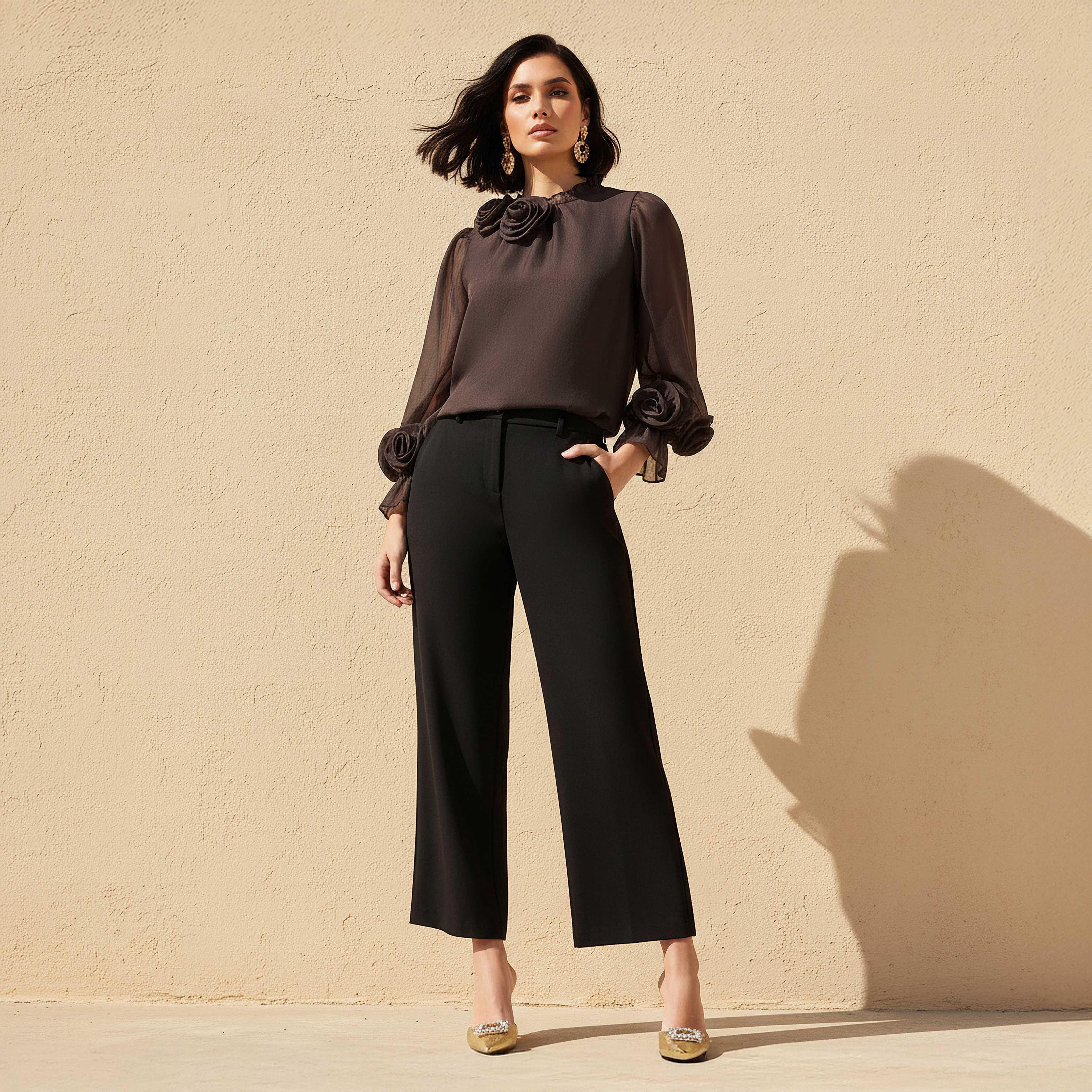 بلوزة شيفون بكشكش من تو إكستريمز-women-clothing-shirtsandblouses-blouses-image-3