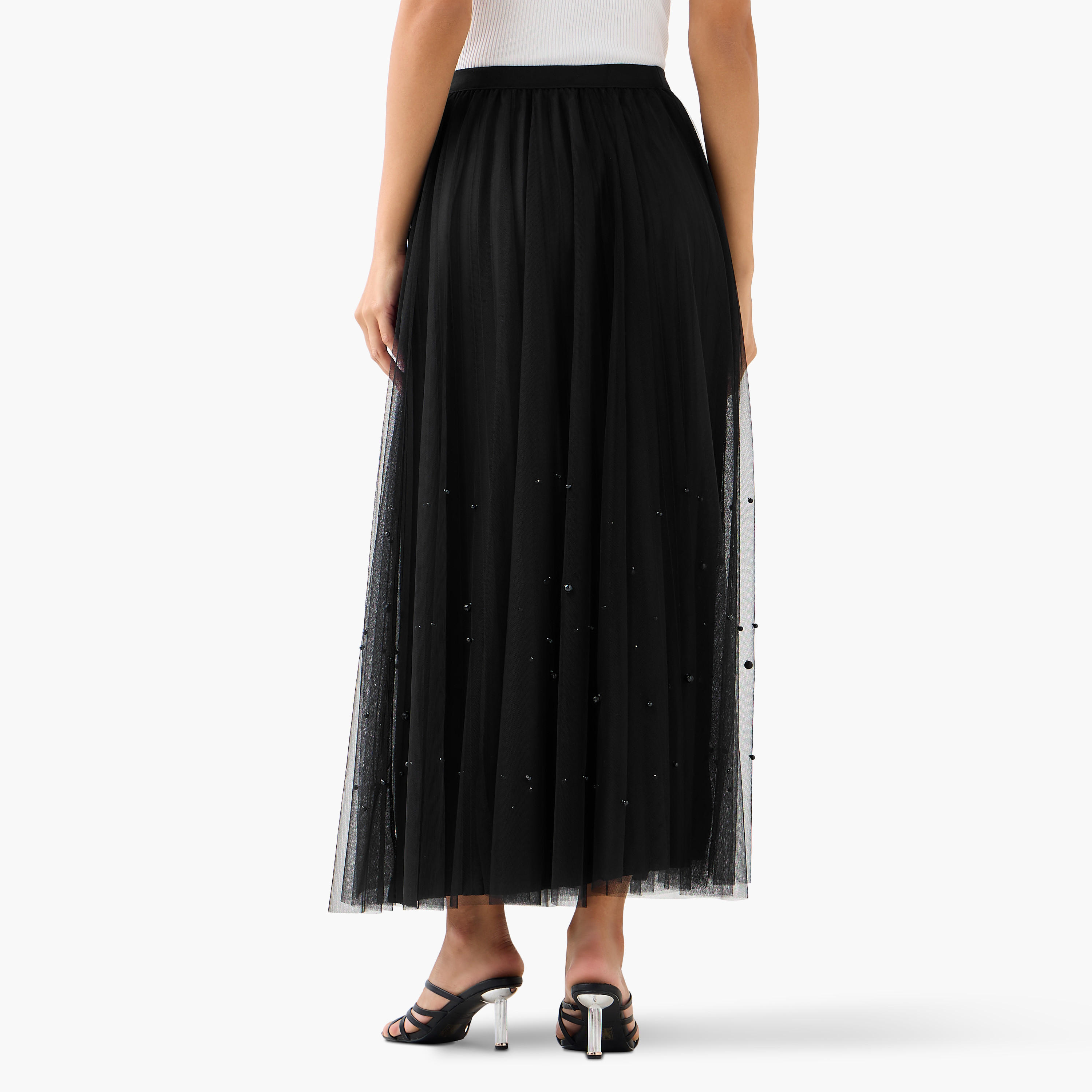 تنورة ماكسي مزينة بخصر مطاطي من تو إكستريمز-women-clothing-bottoms-skirts-image-4
