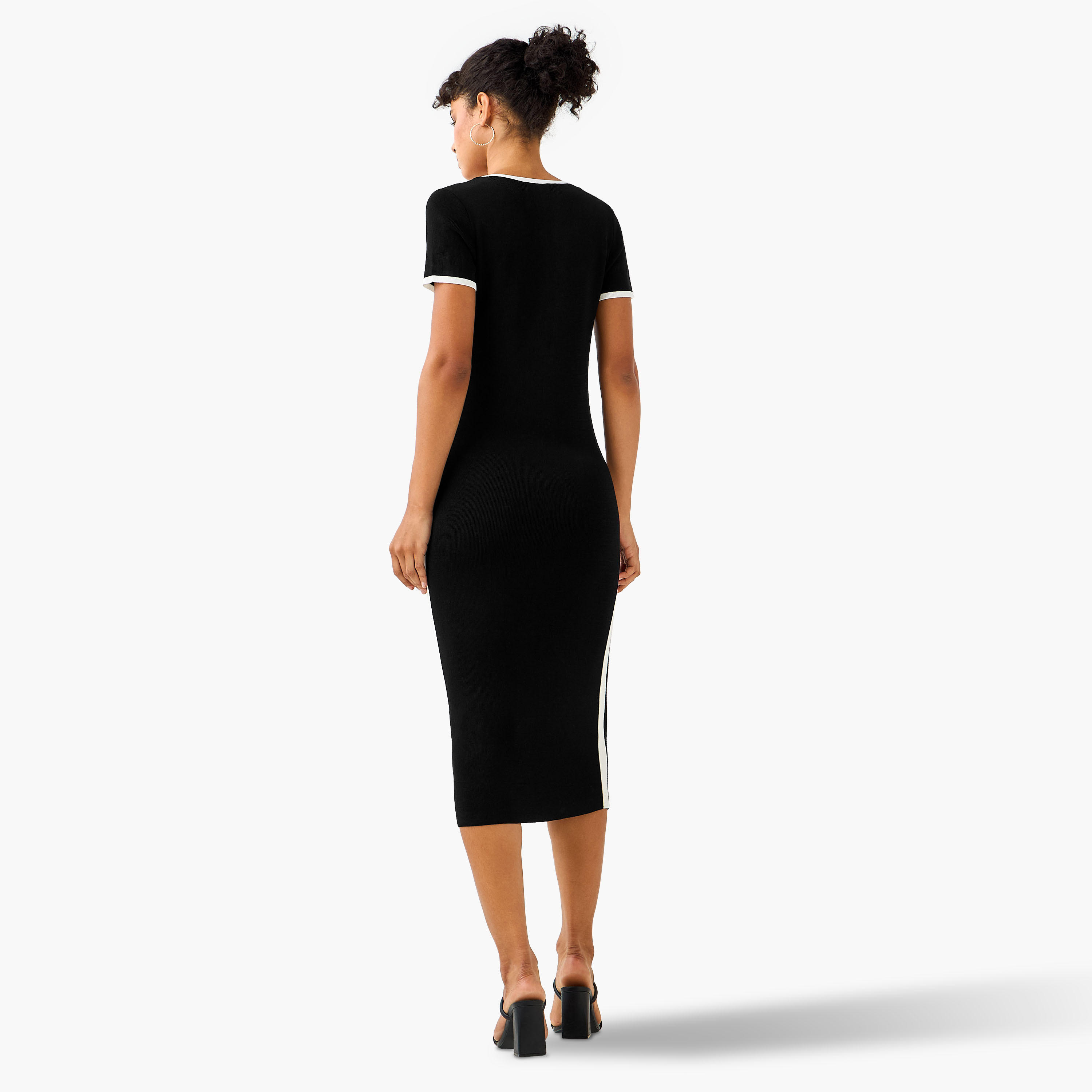 فستان ميدي ضيق بحافة متباينة من تو إكستريمز-women-clothing-dresses-image-3