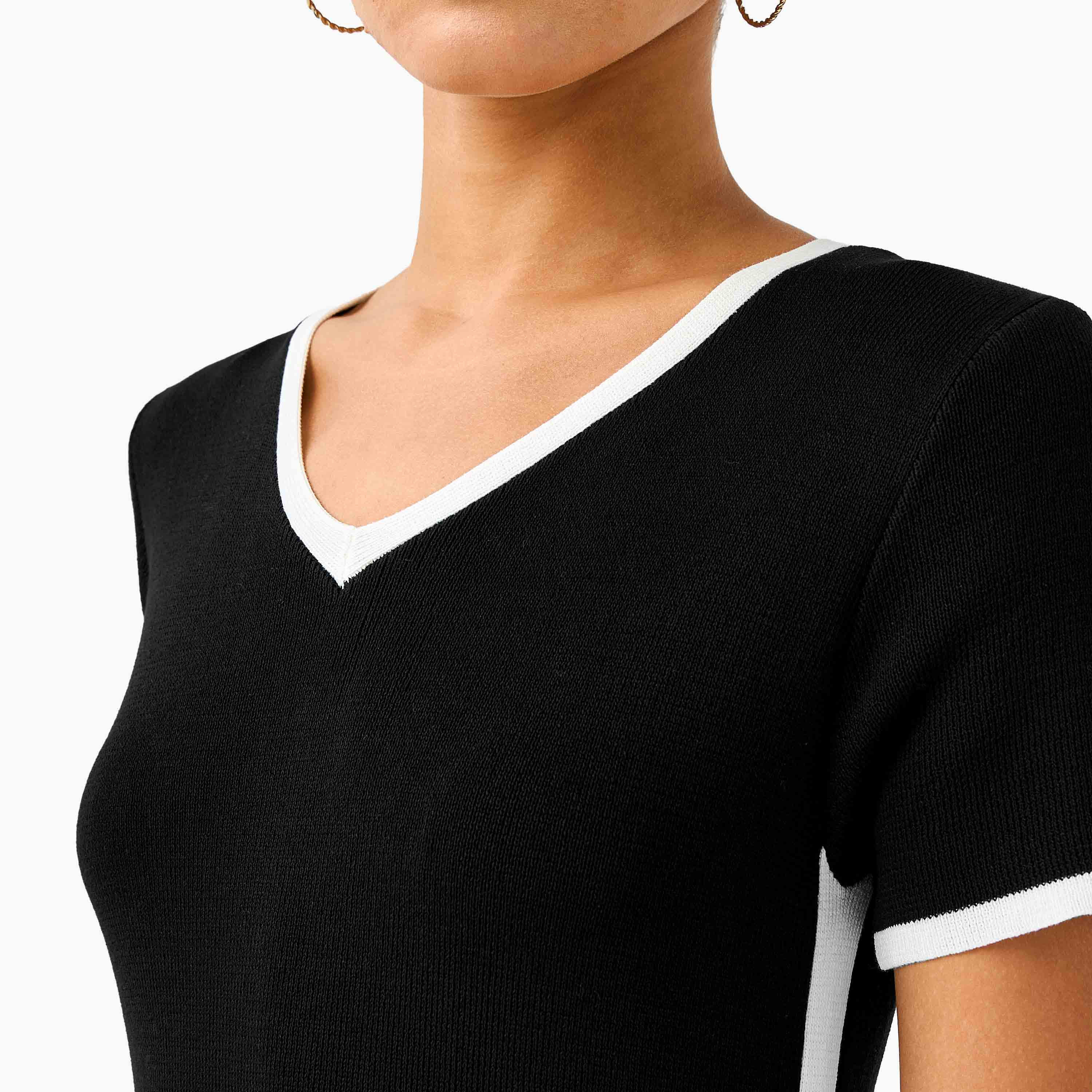 فستان ميدي ضيق بحافة متباينة من تو إكستريمز-women-clothing-dresses-image-4