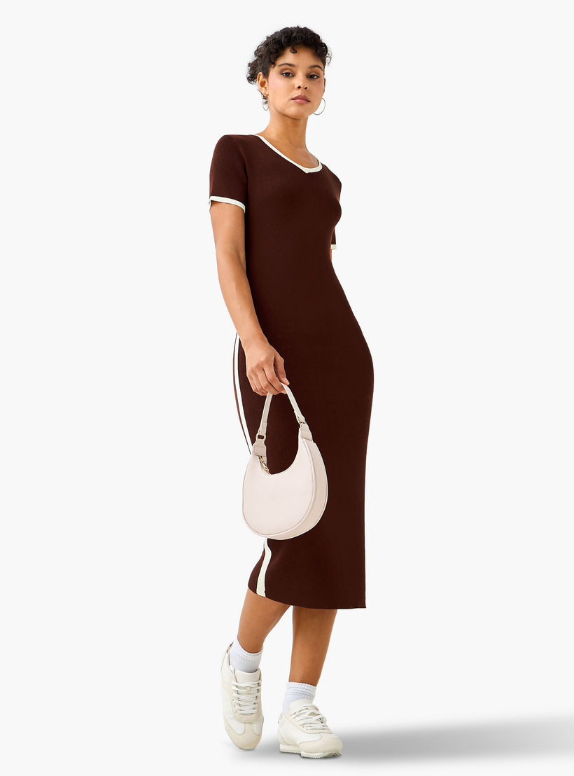 فستان ميدي ضيق بحافة متباينة من تو إكستريمز-women-clothing-dresses-image-2