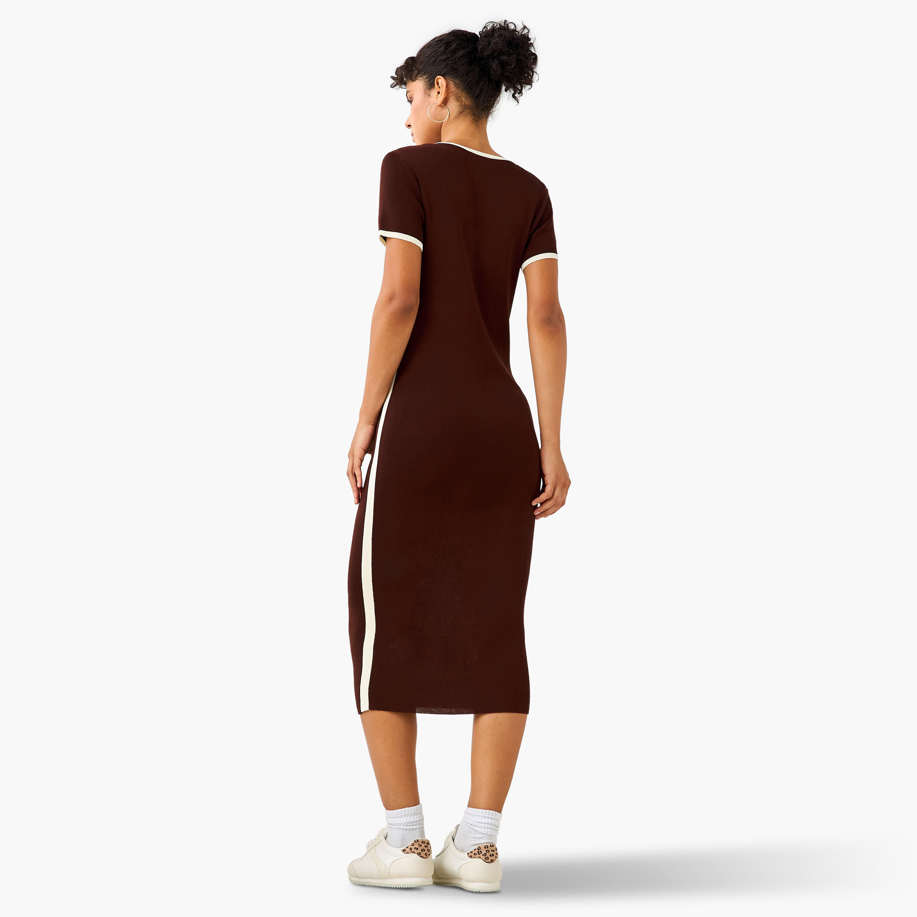 فستان ميدي ضيق بحافة متباينة من تو إكستريمز-women-clothing-dresses-image-3