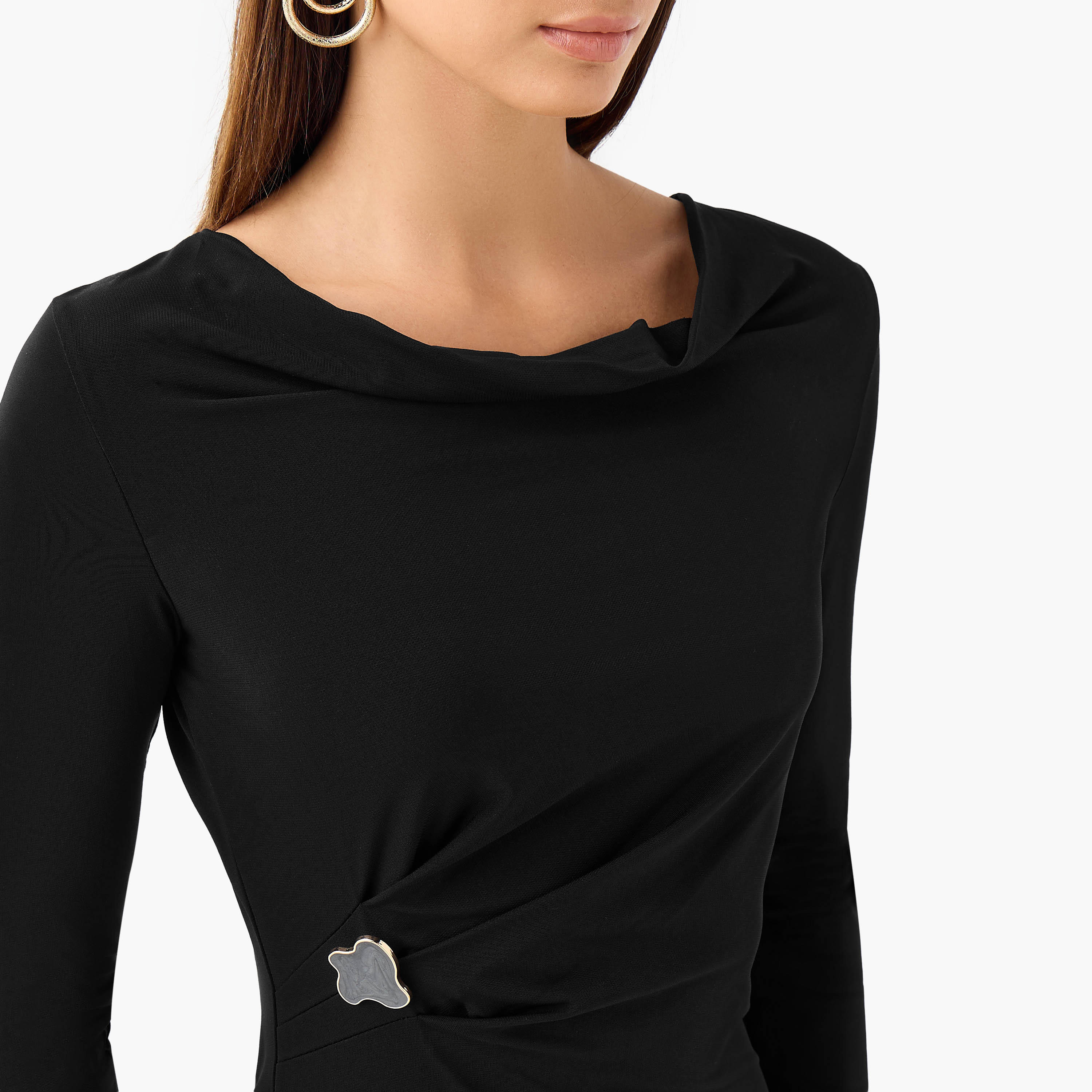 2Xtremz Midi A-line Dress with Cowl Neck-women-clothing-dresses-image-4