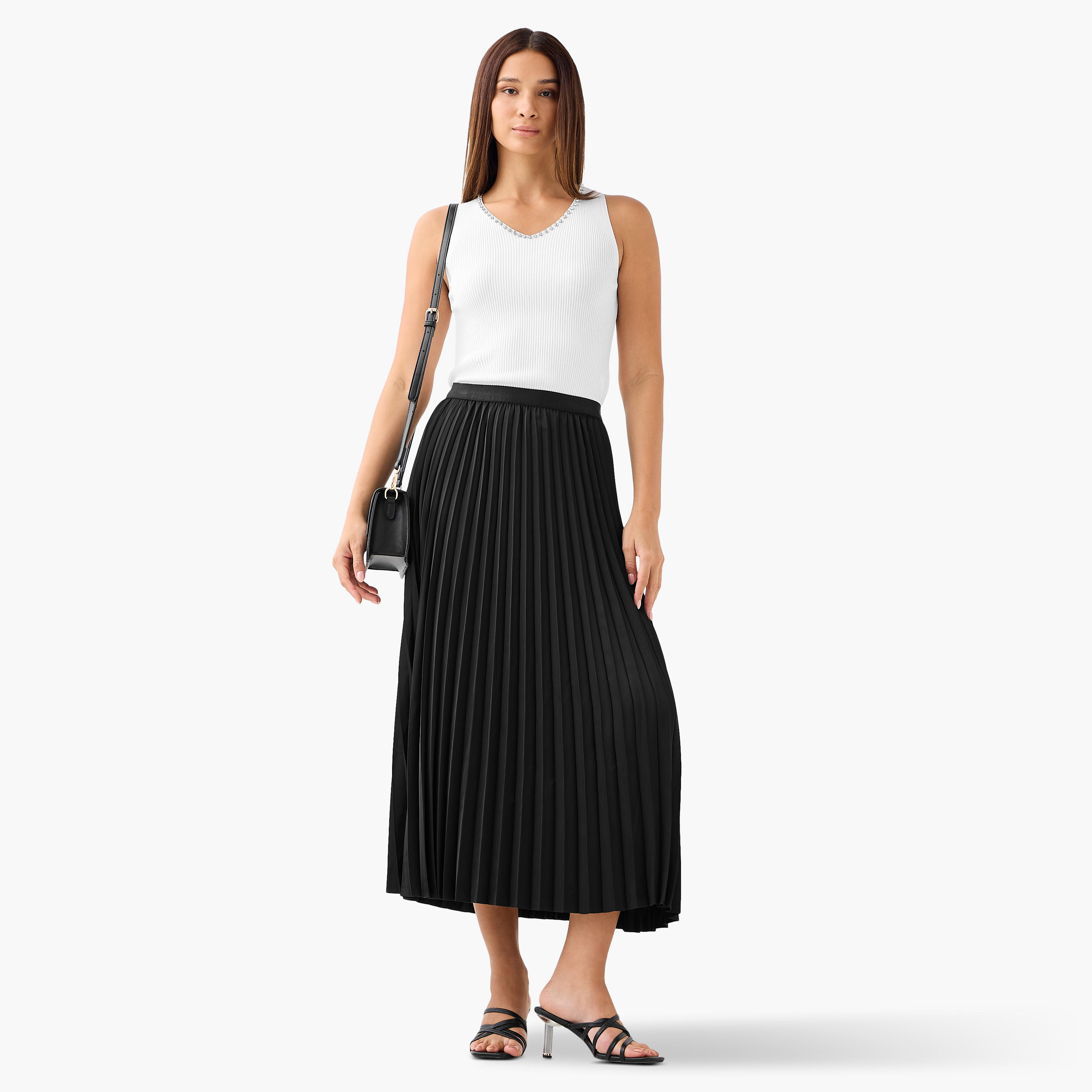 تنورة ماكسي بكسرات وخصر مطاطي من تو إكستريمز-women-clothing-bottoms-skirts-image-3