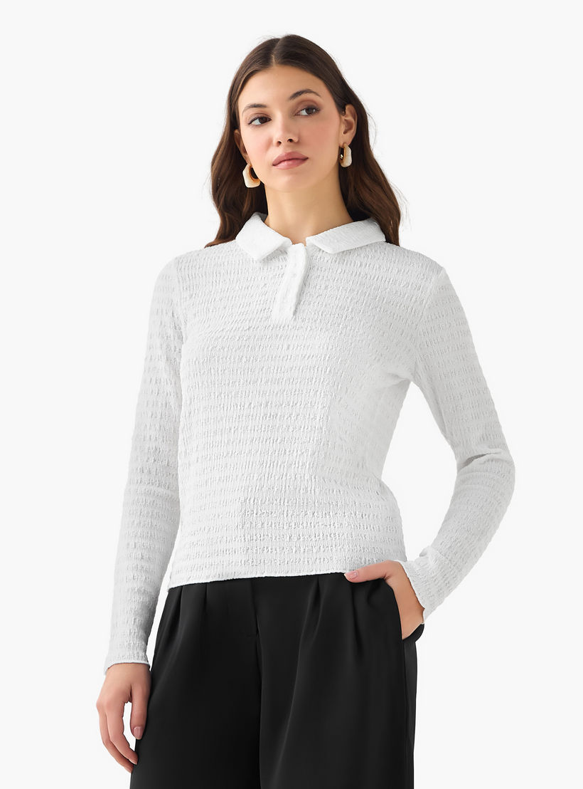 بلوزة بولو بملمس بارز من تو إكستريمز-women-clothing-tshirts-image-4