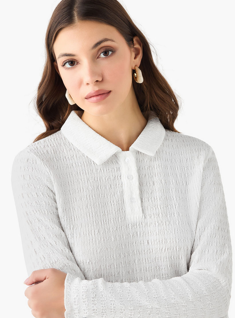 بلوزة بولو بملمس بارز من تو إكستريمز-women-clothing-tshirts-image-8