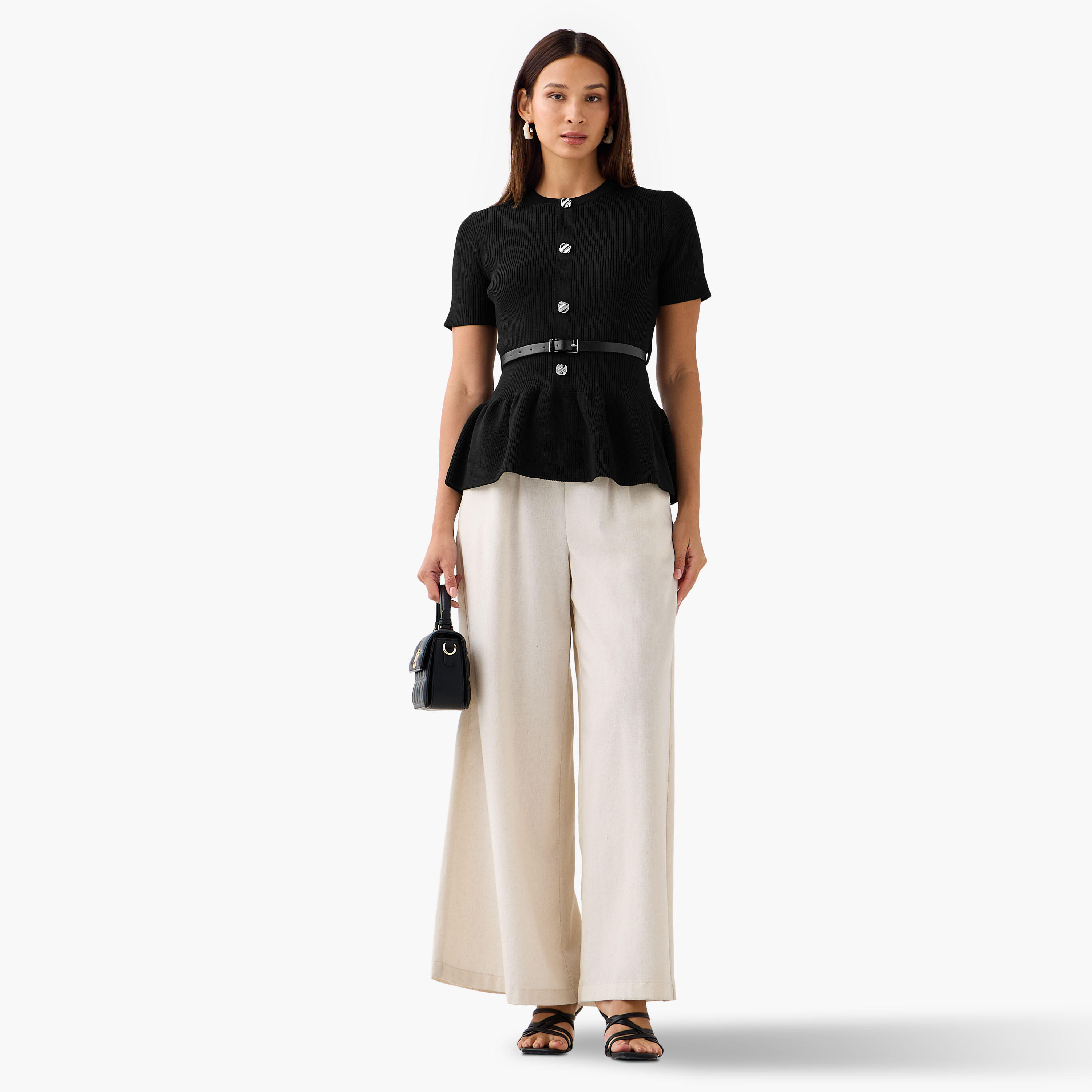 بلوزة بيبلوم بياقة ضيقة من تو إكستريمز-women-clothing-shirtsandblouses-blouses-image-2