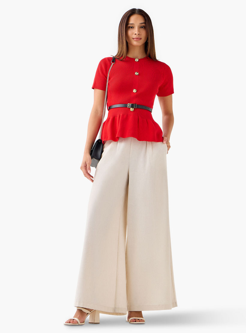 بلوزة بيبلوم بياقة ضيقة من تو إكستريمز-women-clothing-shirtsandblouses-blouses-image-4