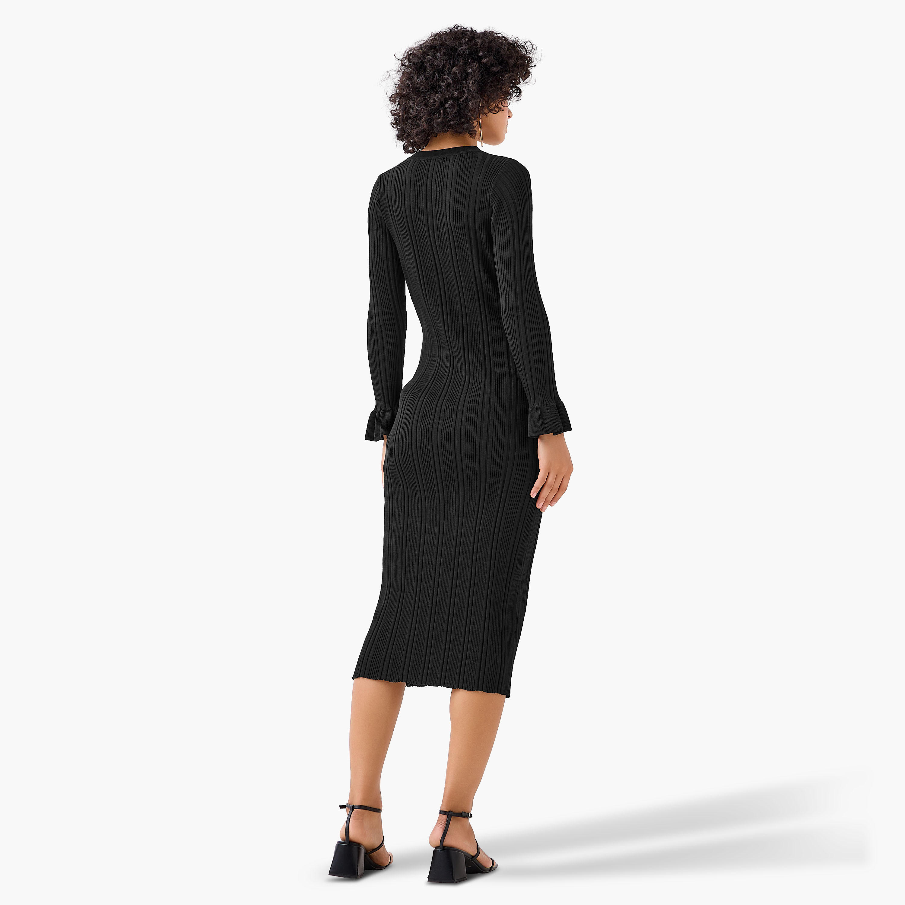 فستان ميدي بوديكون بياقة V من توإكستريمز-women-clothing-dresses-image-3