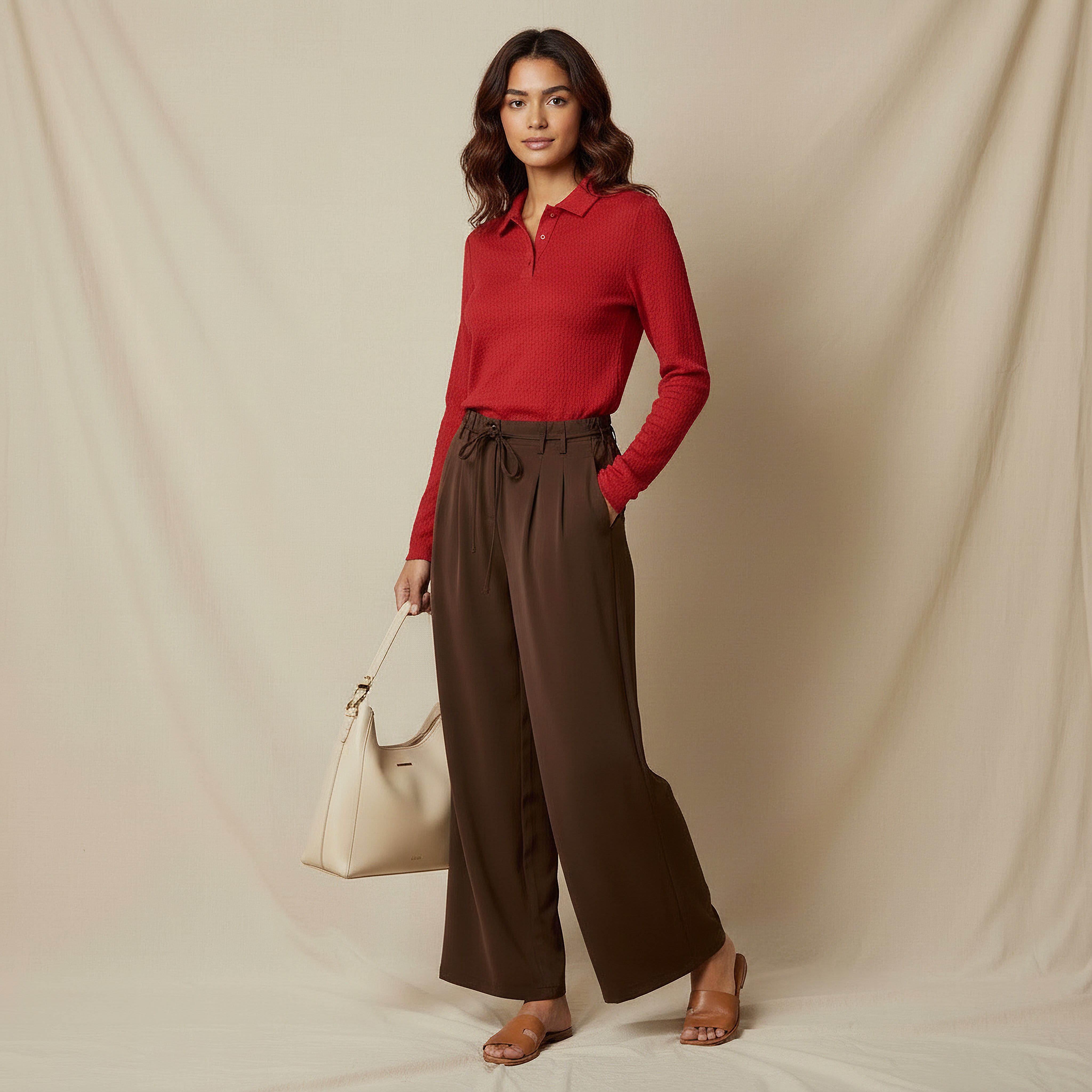 بنطلون واسع الساق بخصر متوسط من تو إكستريمز-women-clothing-bottoms-trousers-image-2