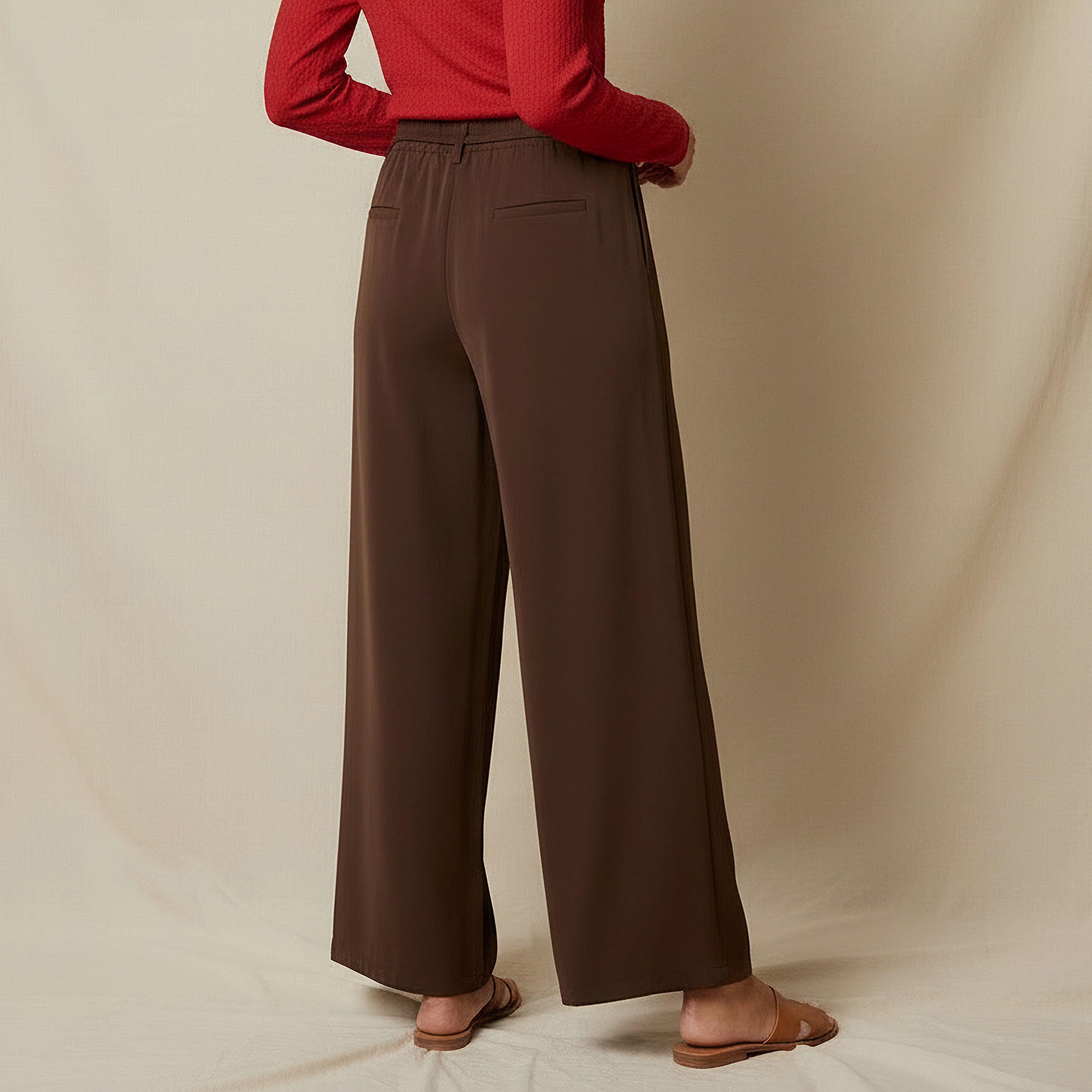 بنطلون واسع الساق بخصر متوسط من تو إكستريمز-women-clothing-bottoms-trousers-image-1