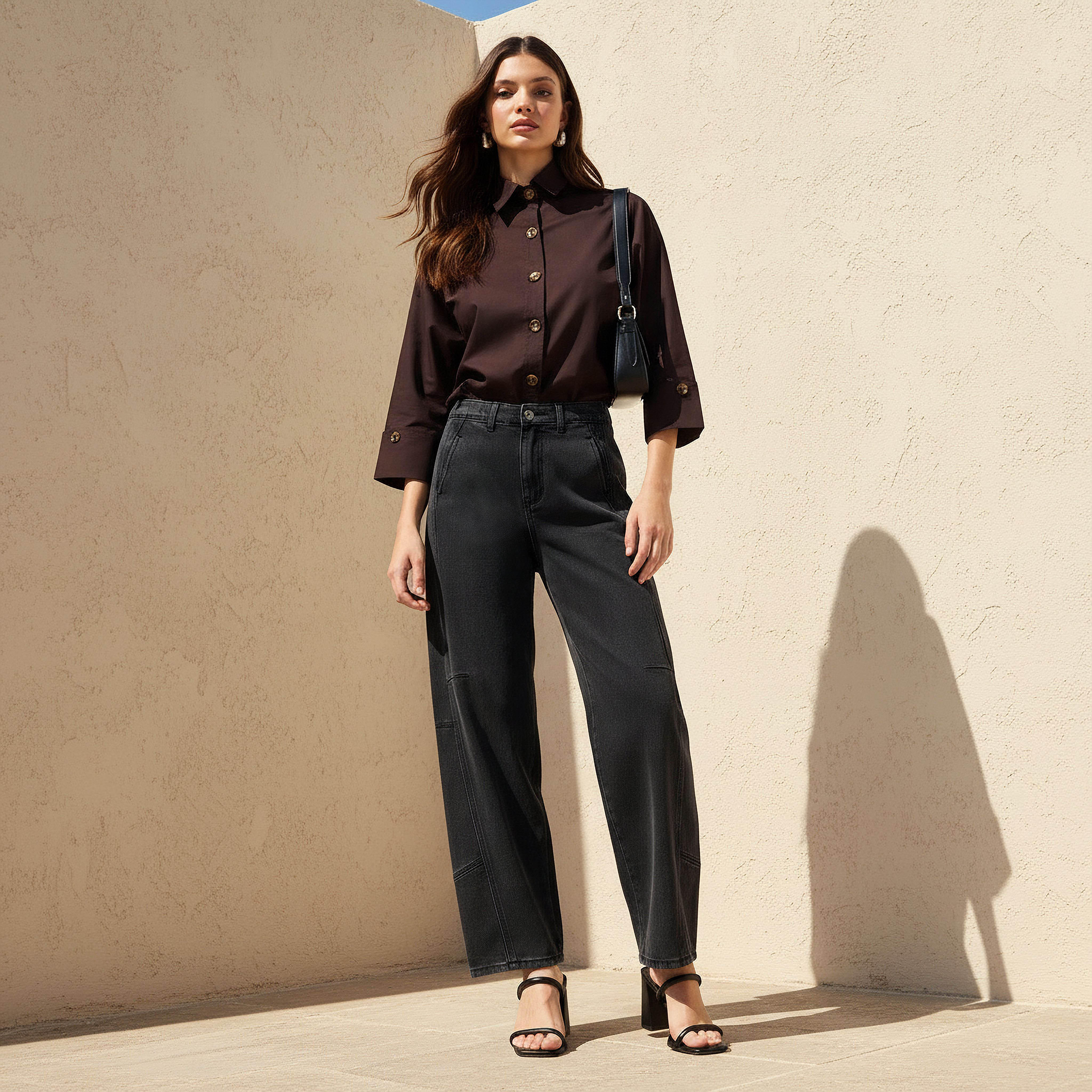 بنطلون جينز بقصة برميل وخصر متوسط من تو إكستريمز-women-clothing-bottoms-jeans-image-2