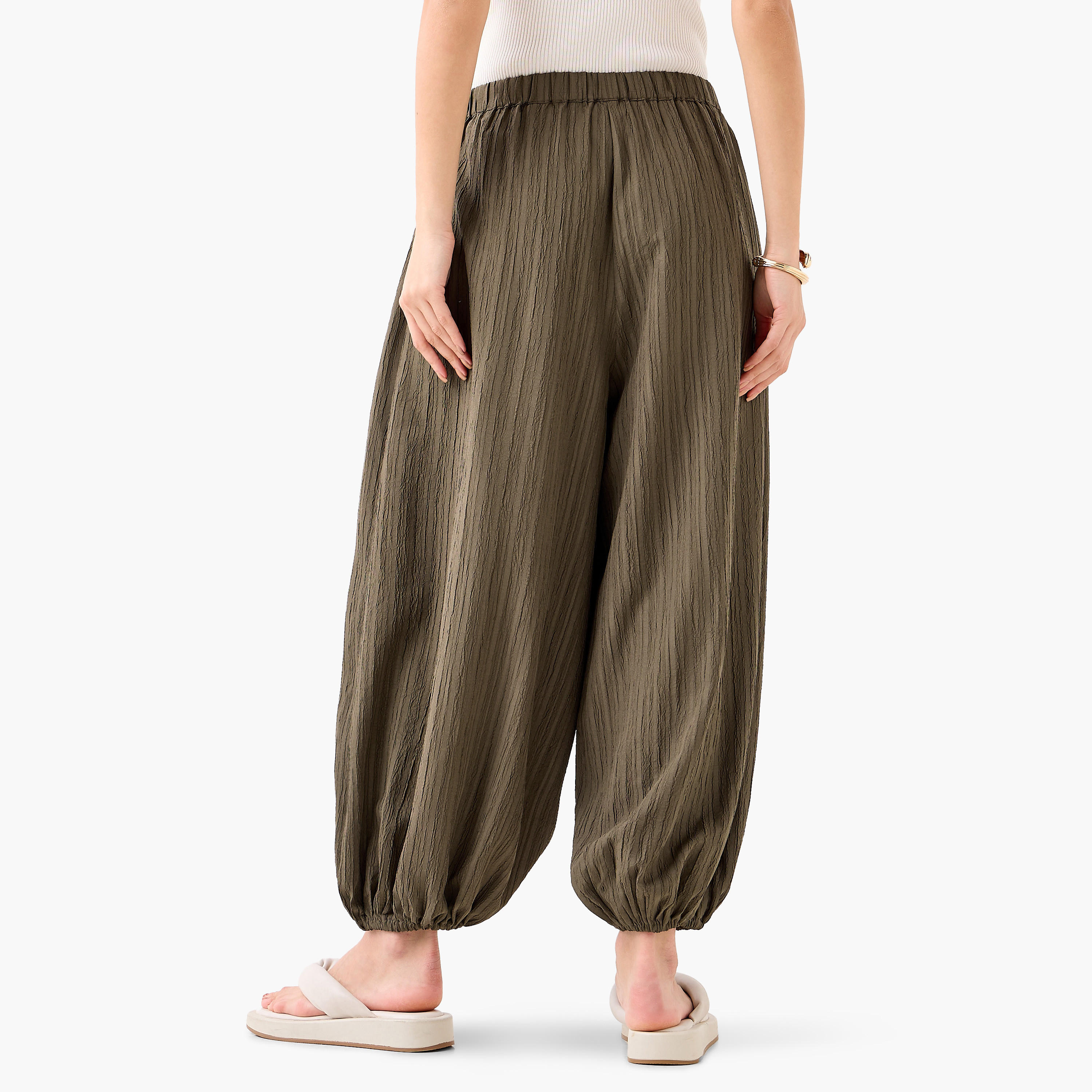 2Xtremz Relaxed Fit Mid-Rise Textured Cotton Harem Pants-women-clothing-bottoms-trousers-image-5