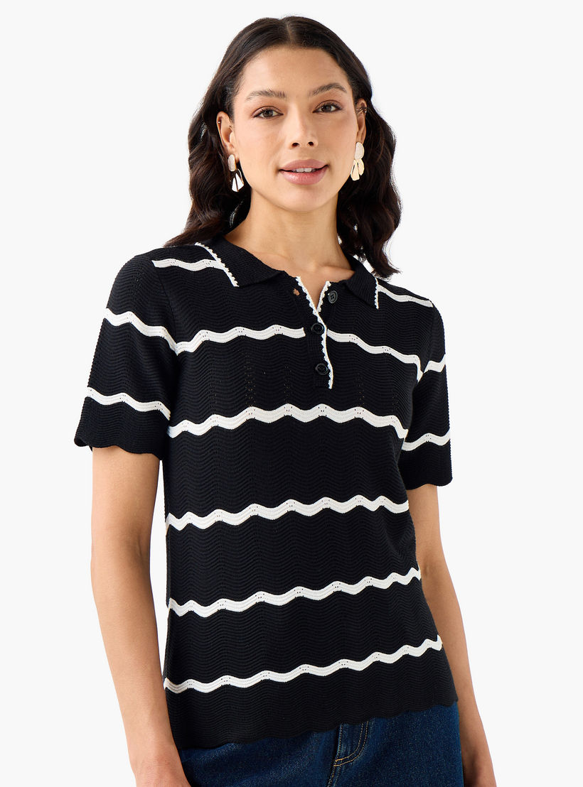 تيشيرت مخطط من تو إكستريمز-women-clothing-tshirts-image-5
