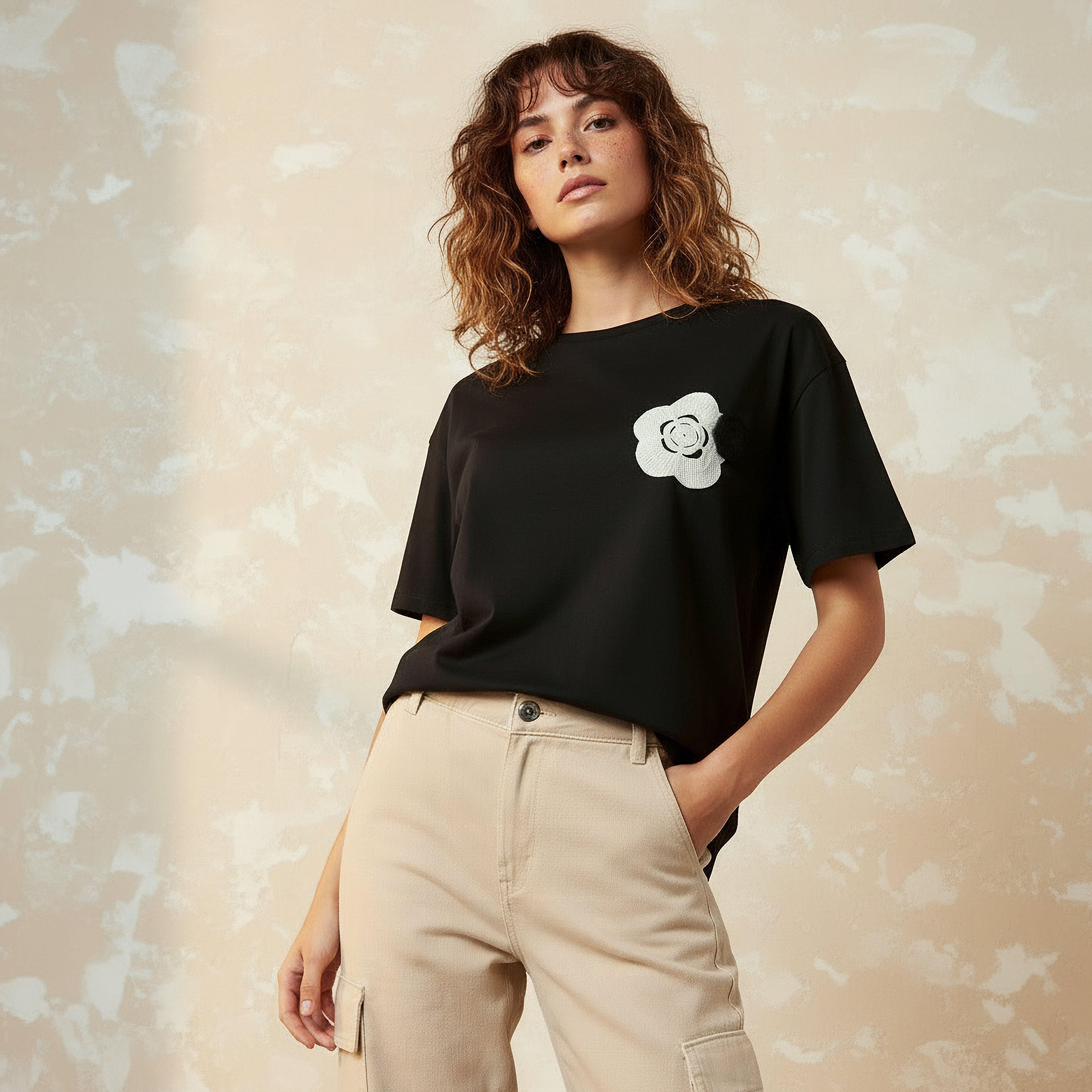 2Xtremz T-shirt with Crochet Applique Detail-women-clothing-tshirts-image-1