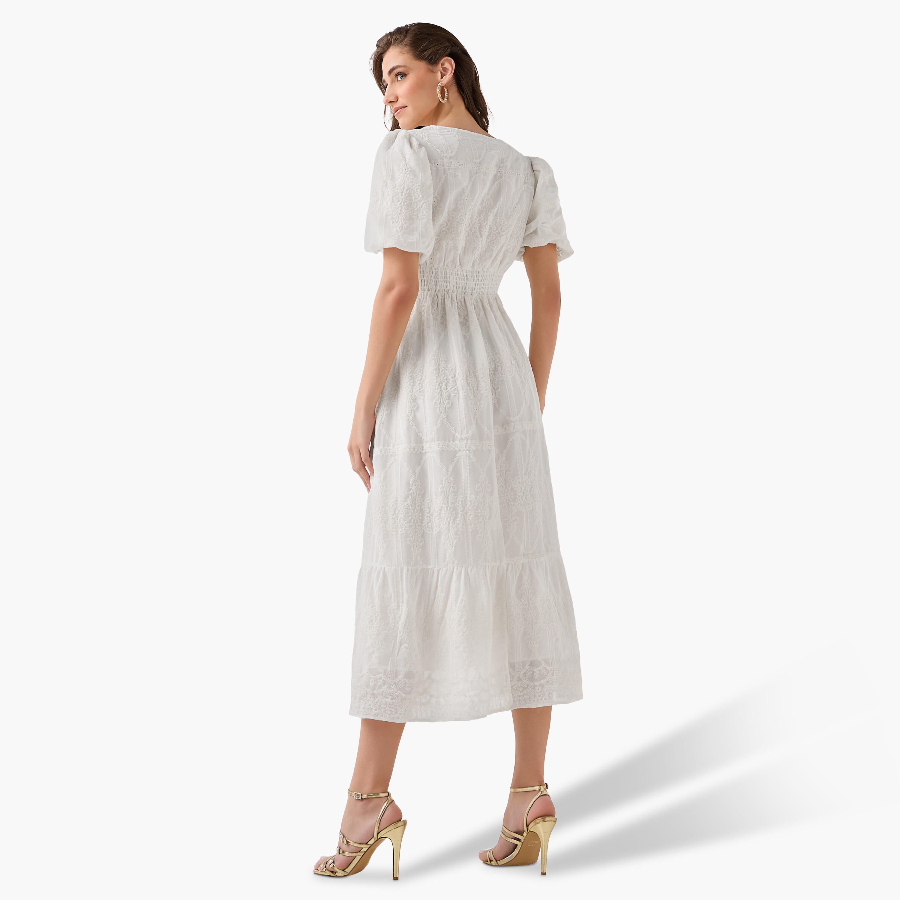 2Xtremz Midi Dress with Puff Sleeves and Embroidery-women-clothing-dresses-image-7