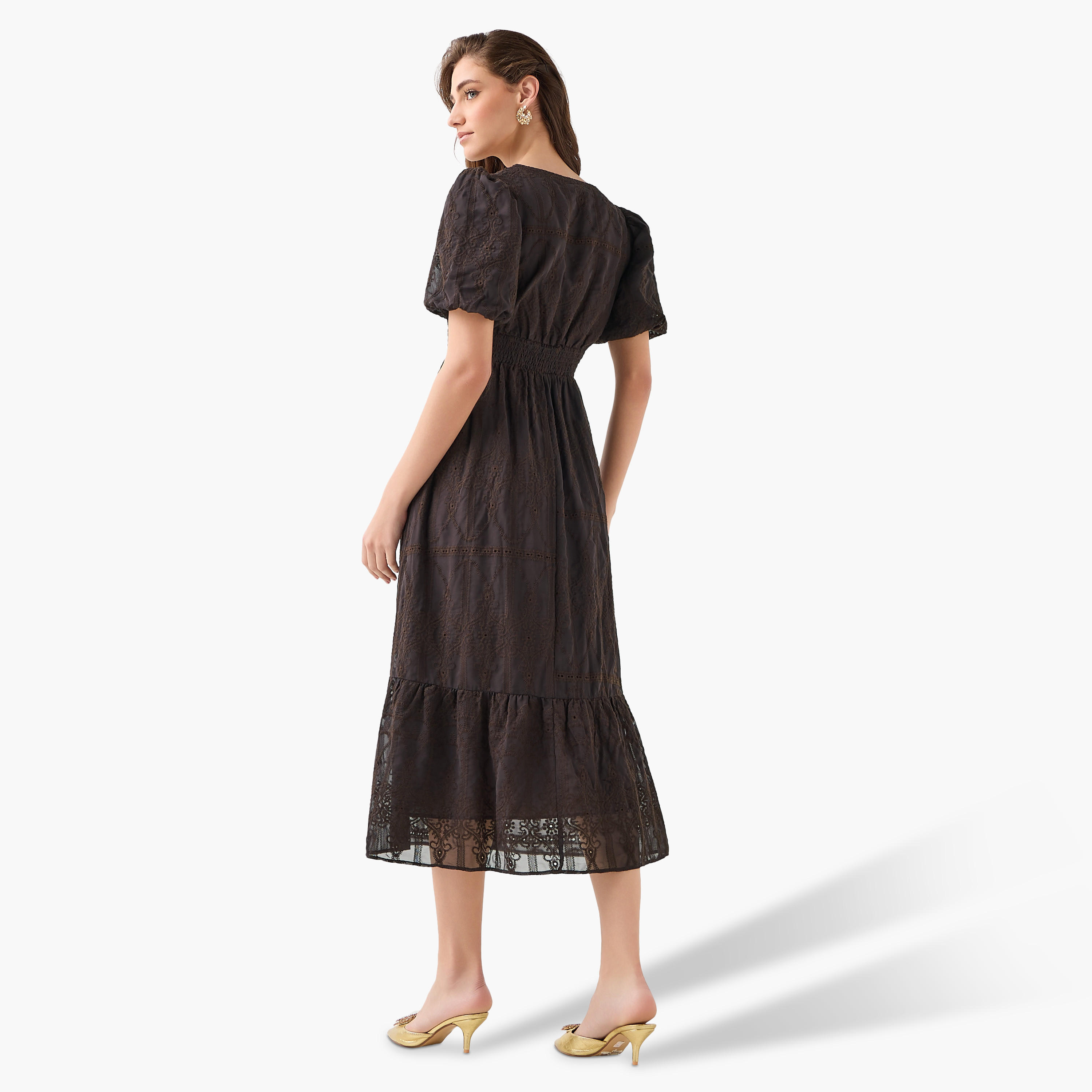 2Xtremz Midi Dress with Puff Sleeves and Embroidery-women-clothing-dresses-image-7