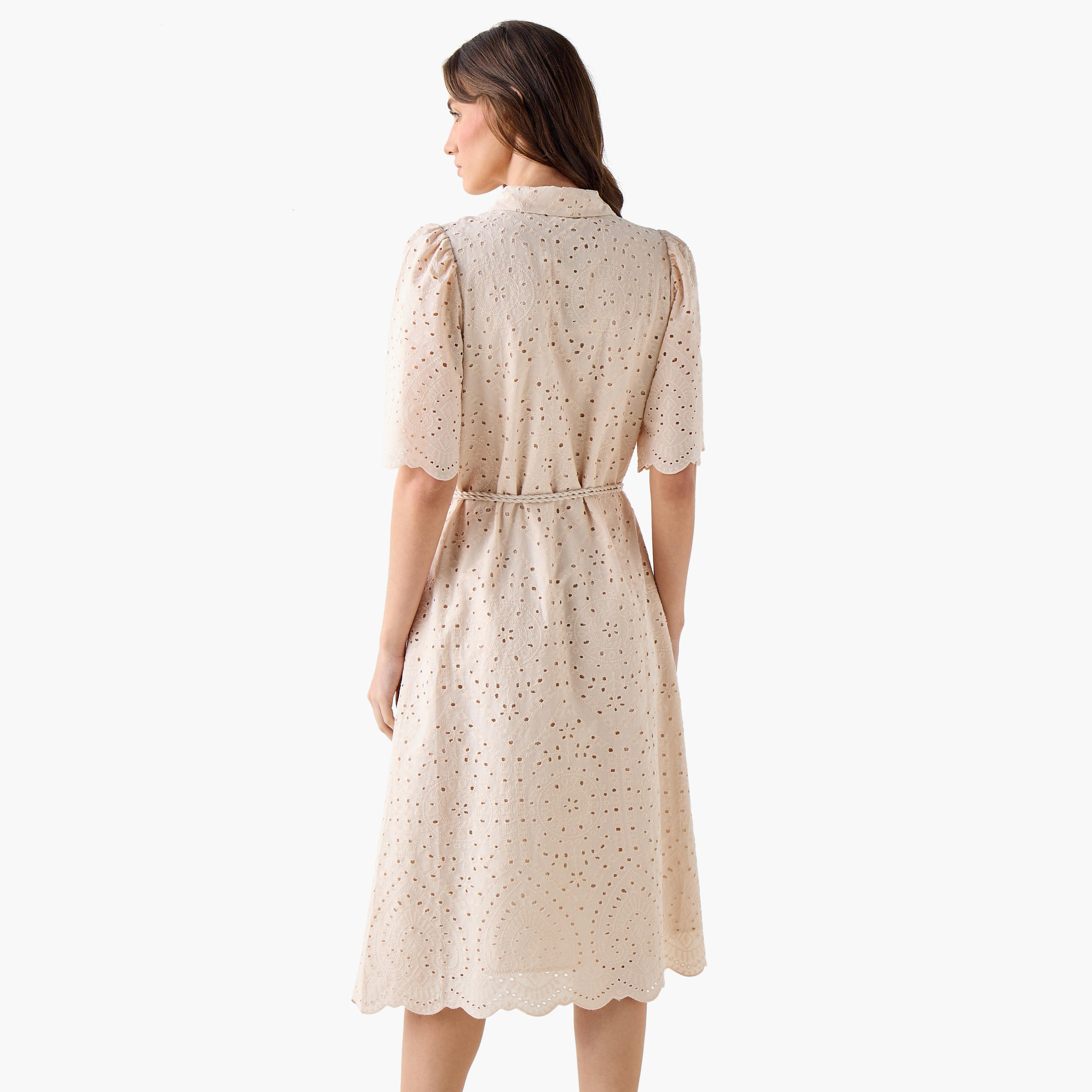 2Xtremz Schiffili Embroidered Women Shirt Dress with Tie-Up Belt Cotton-women-clothing-dresses-image-7