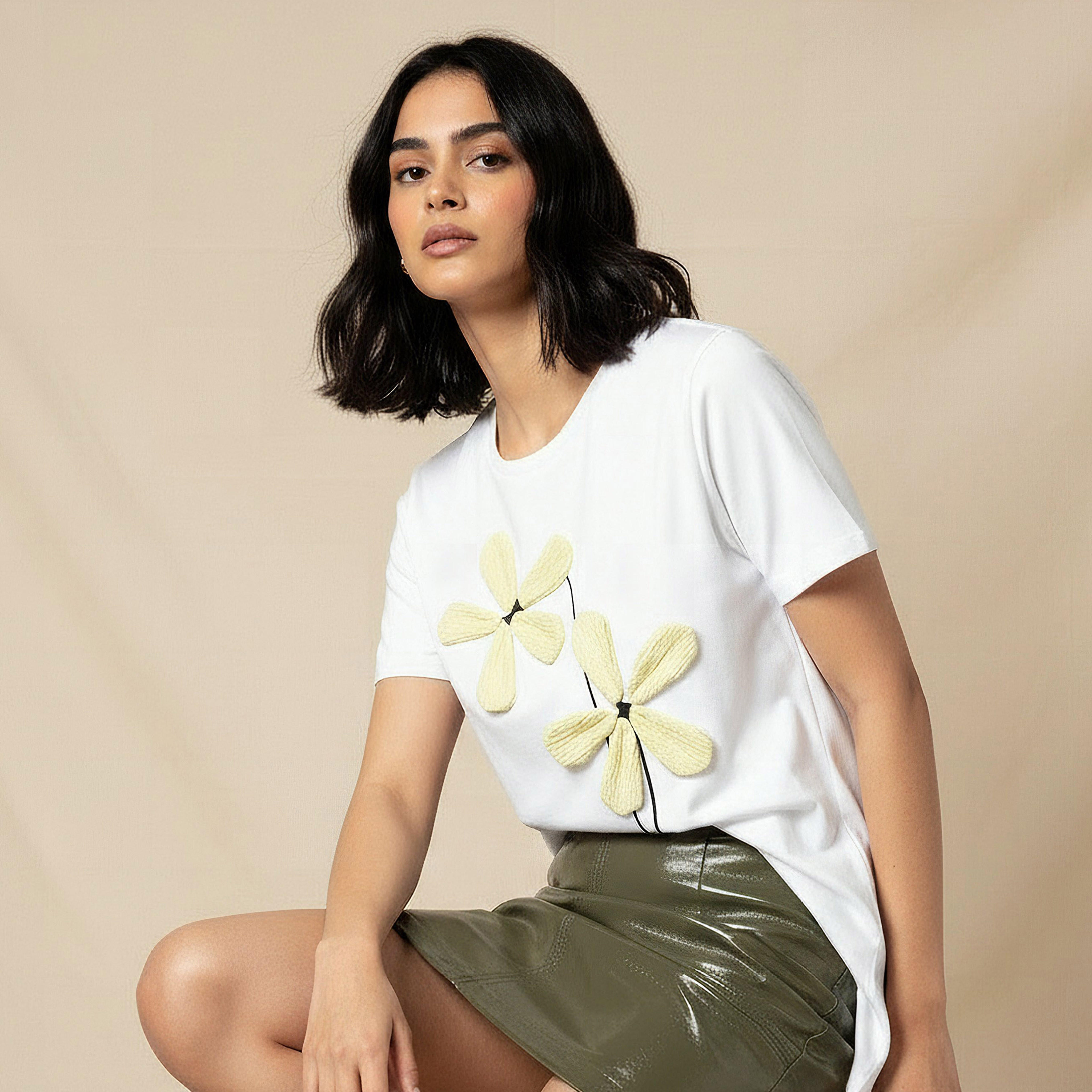 2Xtremz T-shirt with Floral Applique-women-clothing-tshirts-image-1