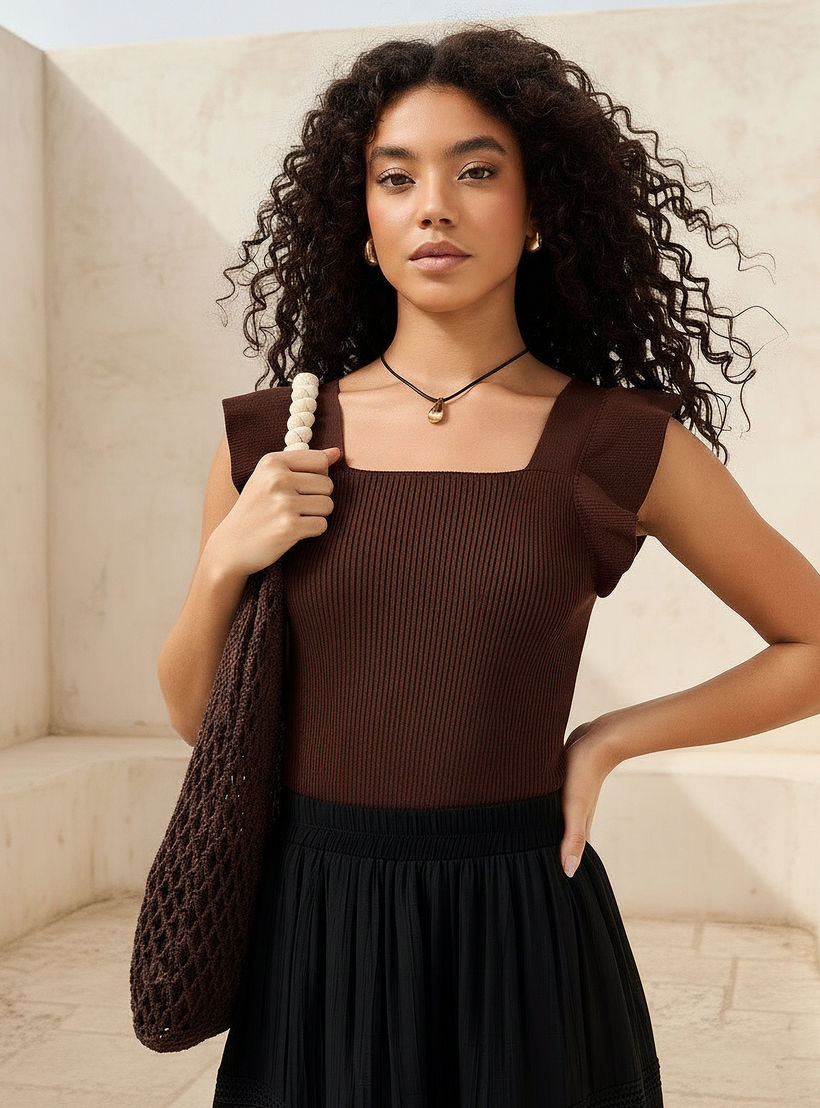 2Xtremz Sleeveless Top with Ribbed Ruffle Detail-women-clothing-shirtsandblouses-blouses-image-1