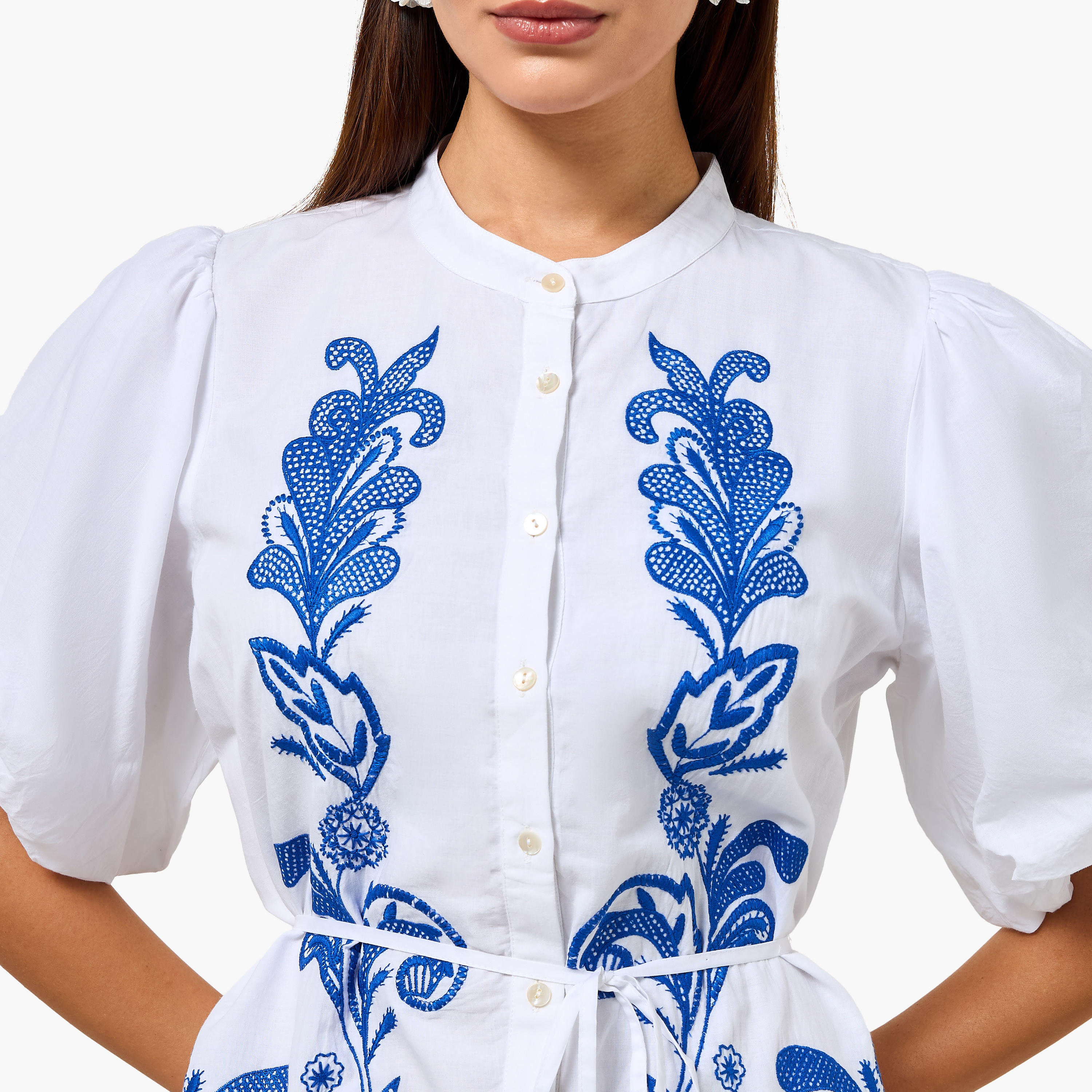 2Xtremz Embroidered Shirt Women Dress Flounce Hemline Cotton-women-clothing-dresses-image-3