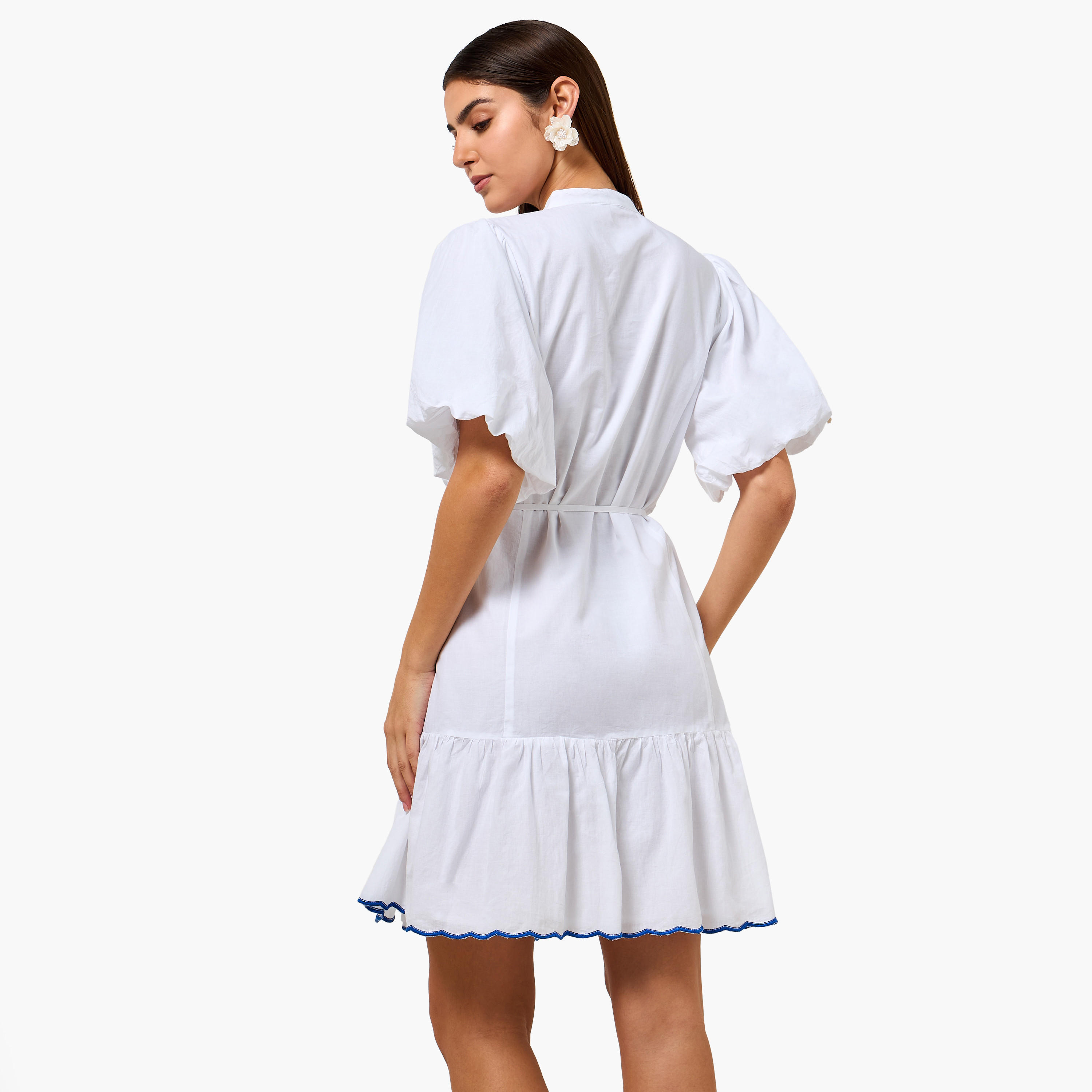 2Xtremz Embroidered Shirt Women Dress Flounce Hemline Cotton-women-clothing-dresses-image-5