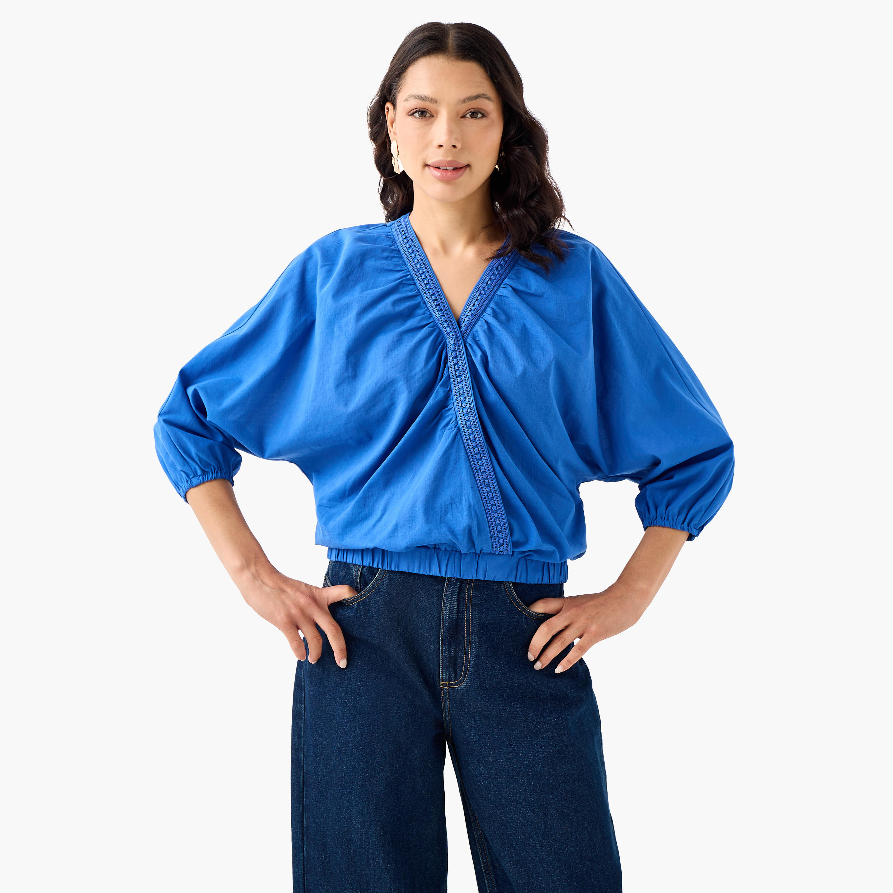 2Xtremz Cotton Top with V-neck-women-clothing-shirtsandblouses-blouses-image-2