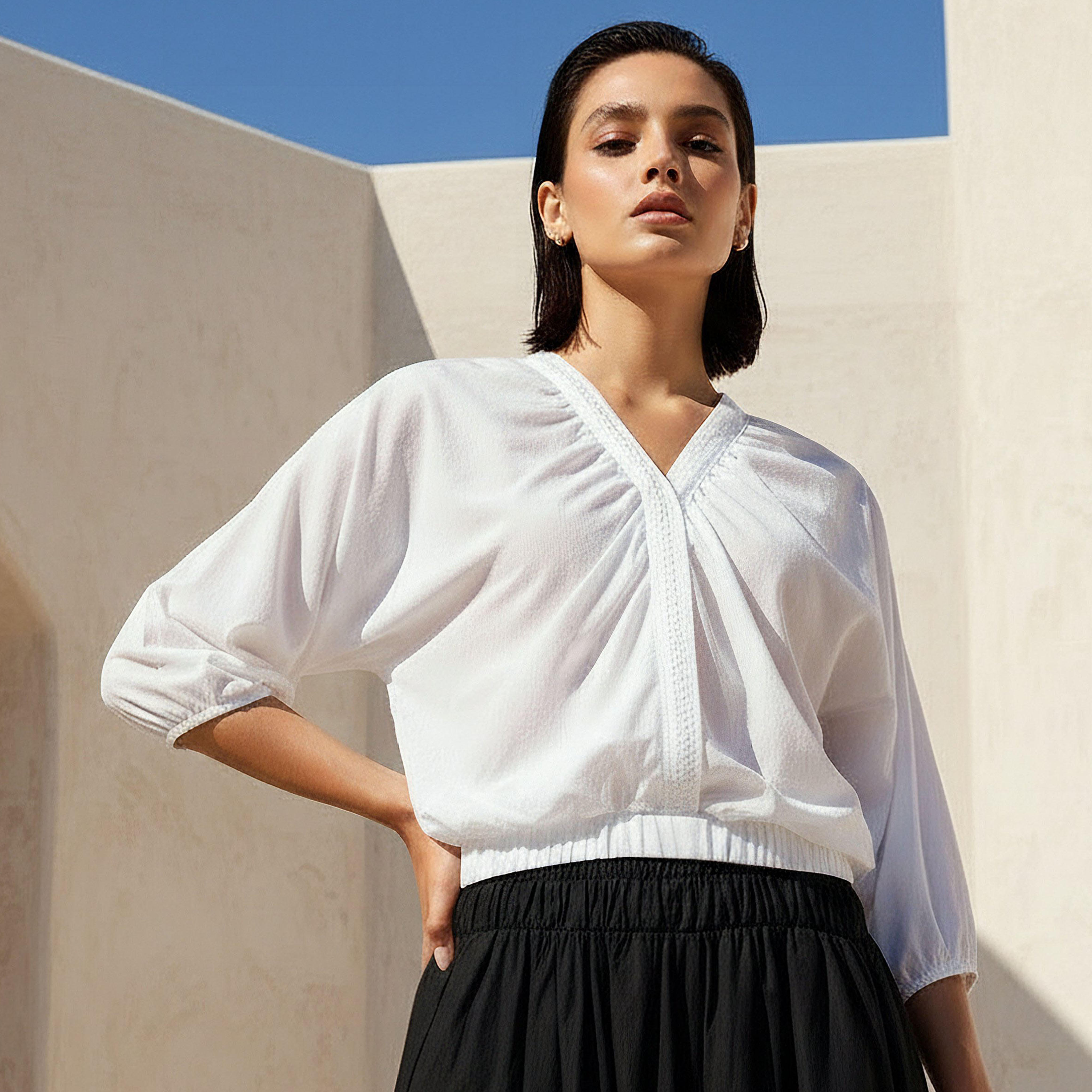 2Xtremz Cotton Top with V-neck-women-clothing-shirtsandblouses-blouses-image-1