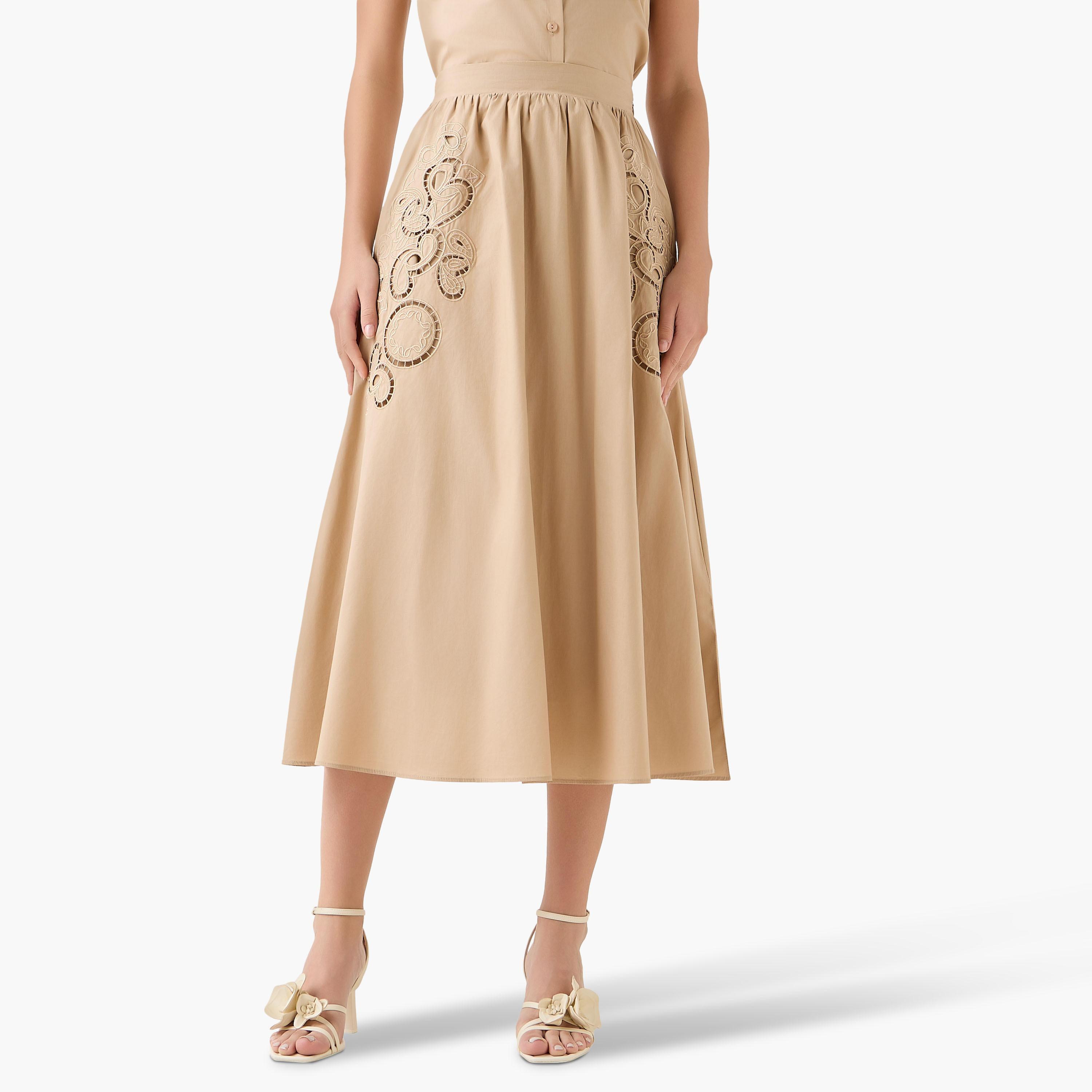 2Xtremz Midi Cotton A-line Skirt with Lace Inserts-women-clothing-bottoms-skirts-image-2
