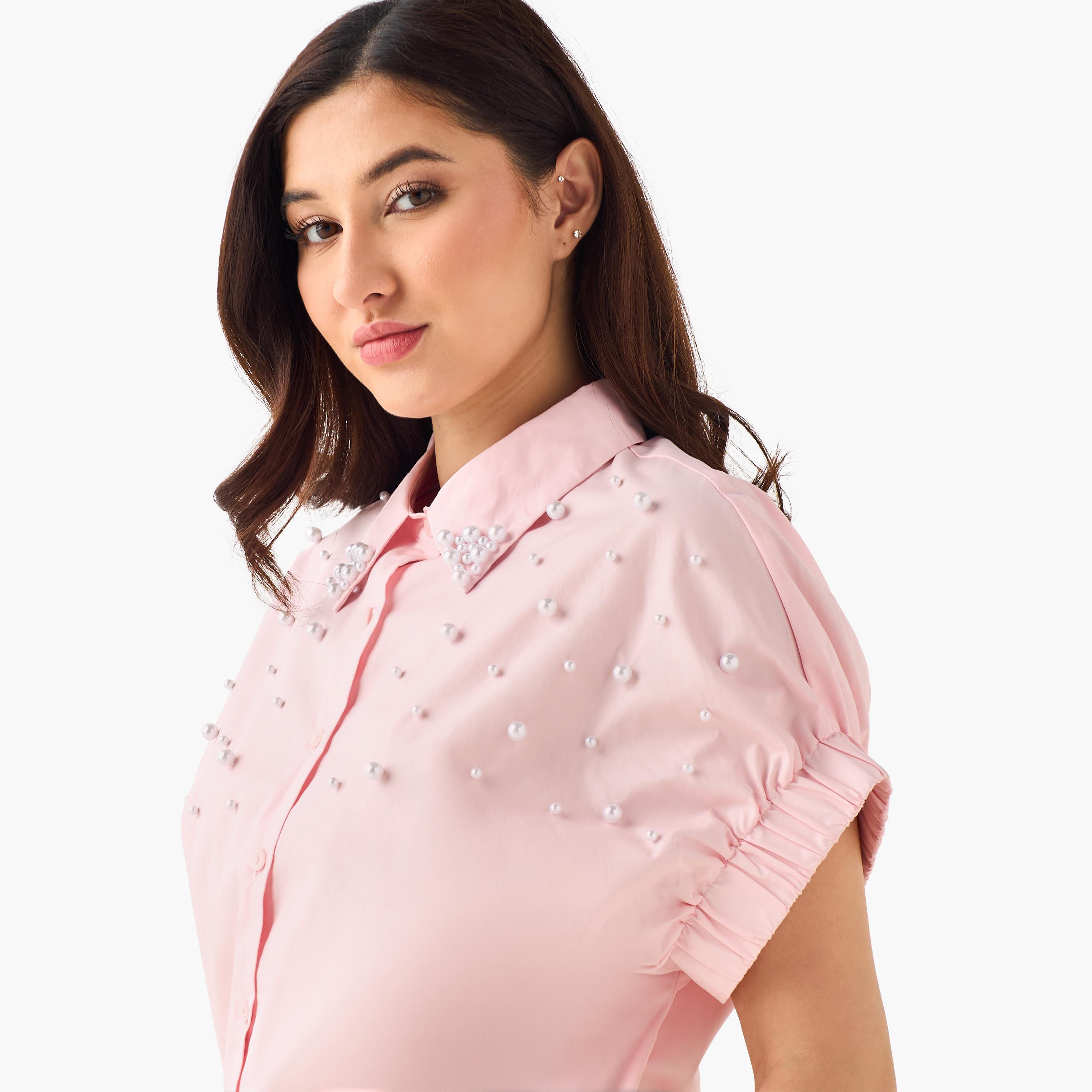 2Xtremz Cotton Shirt with Pearl Embellishment-women-clothing-shirtsandblouses-shirts-image-6