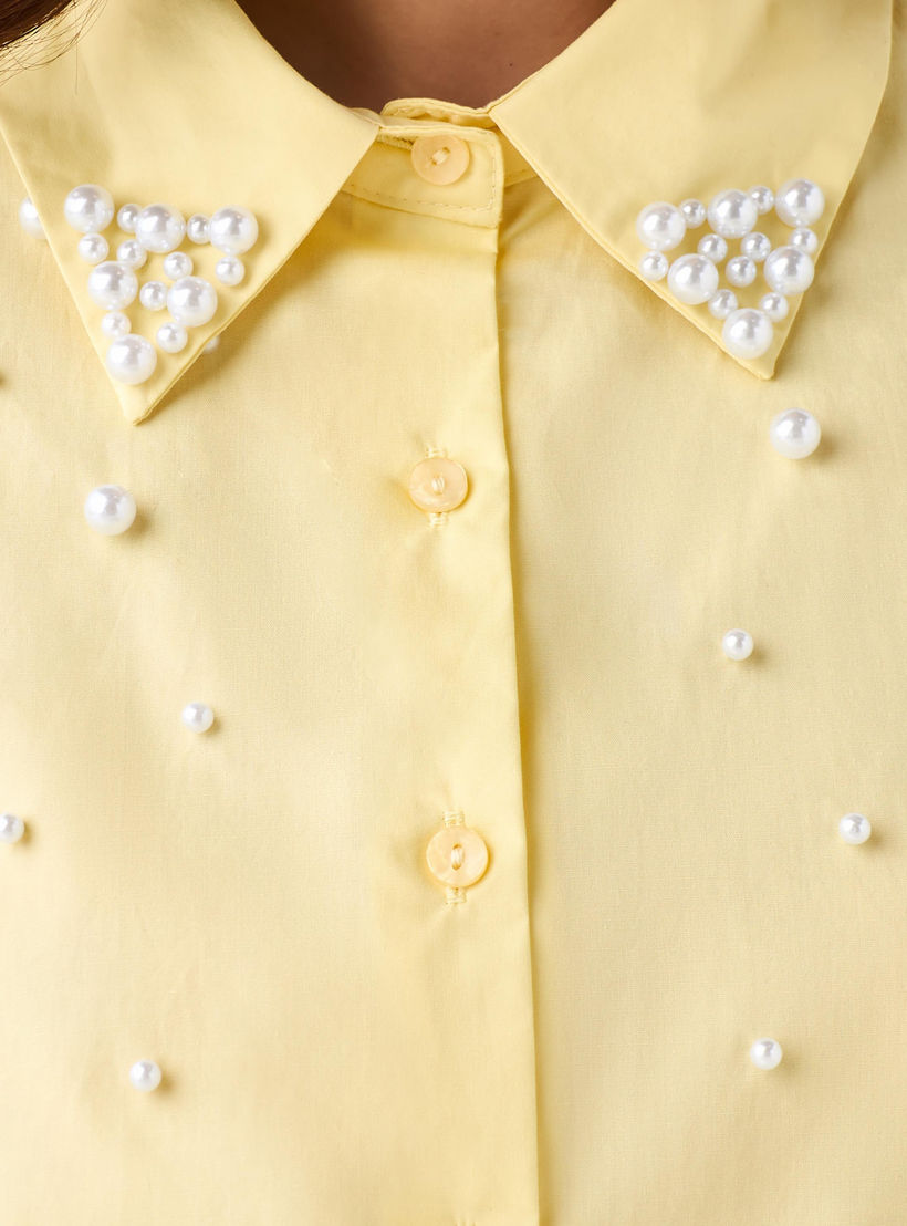 2Xtremz Cotton Shirt with Pearl Embellishment-women-clothing-shirtsandblouses-shirts-image-2