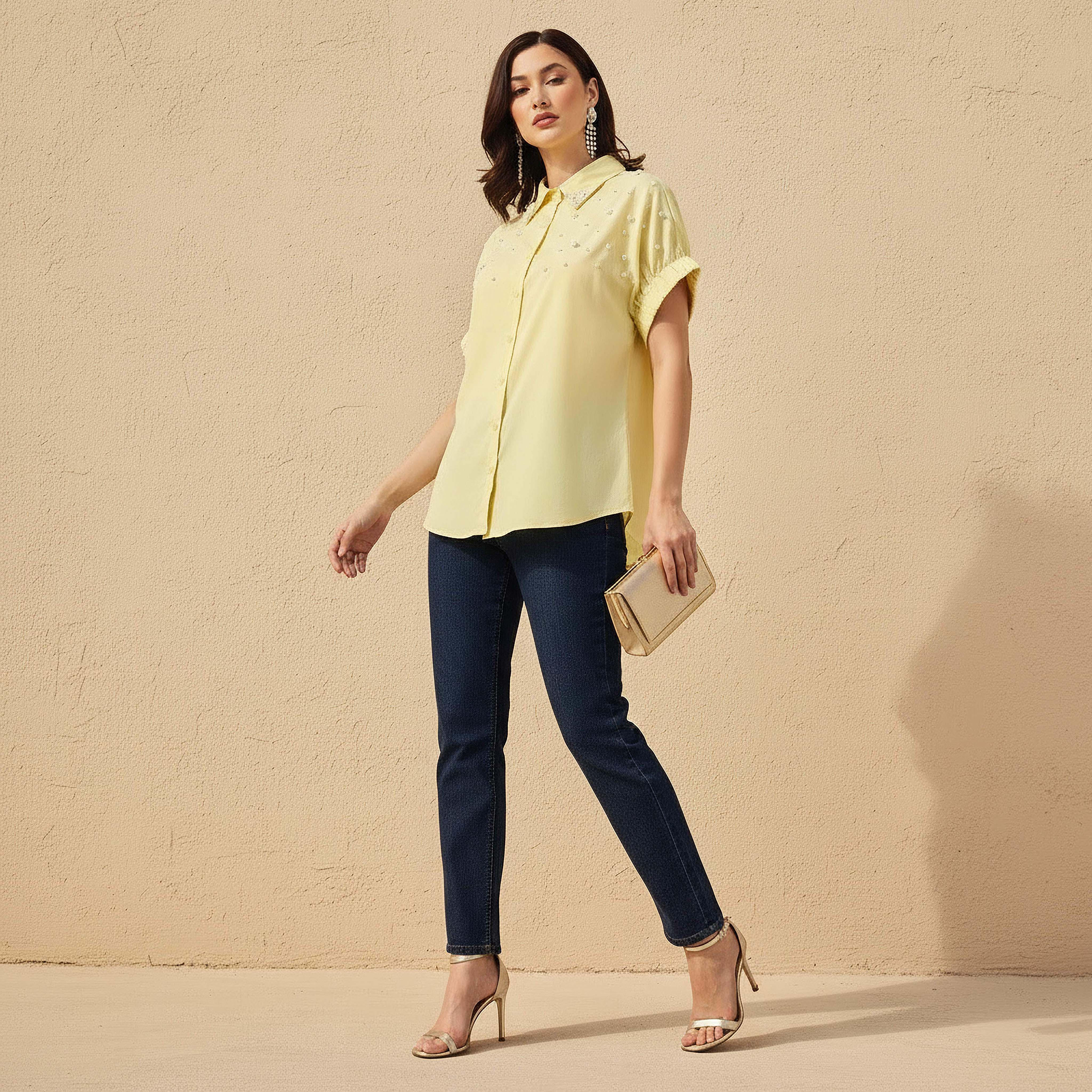 2Xtremz Cotton Shirt with Pearl Embellishment-women-clothing-shirtsandblouses-shirts-image-3
