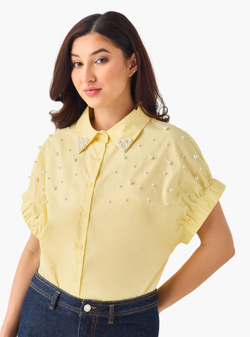 2Xtremz Cotton Shirt with Pearl Embellishment-women-clothing-shirtsandblouses-shirts-image-7