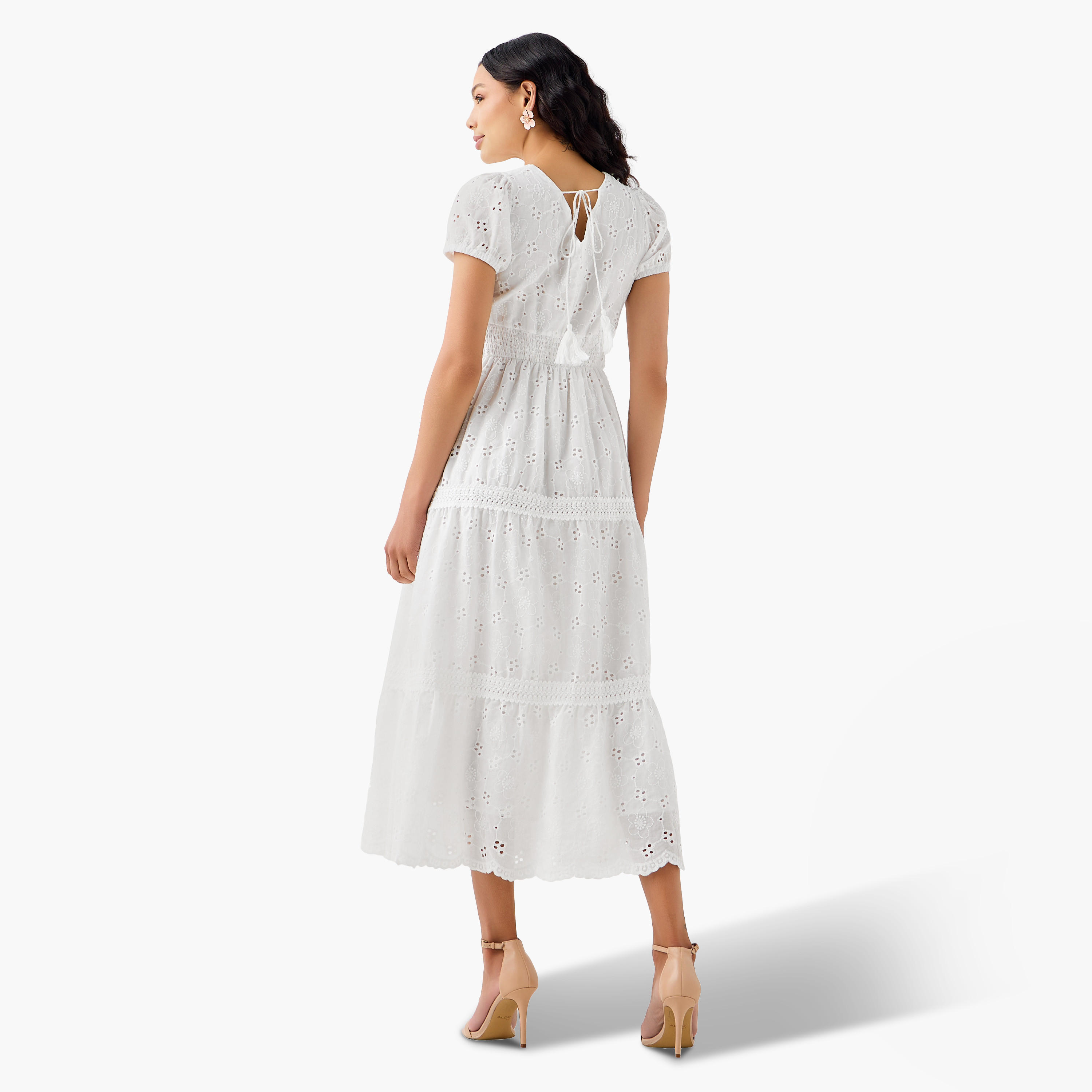 فستان قطن إيه لاين ميدي متعدد الطبقات بتطريز شيفلي من تو إكستريمز-women-clothing-dresses-image-5