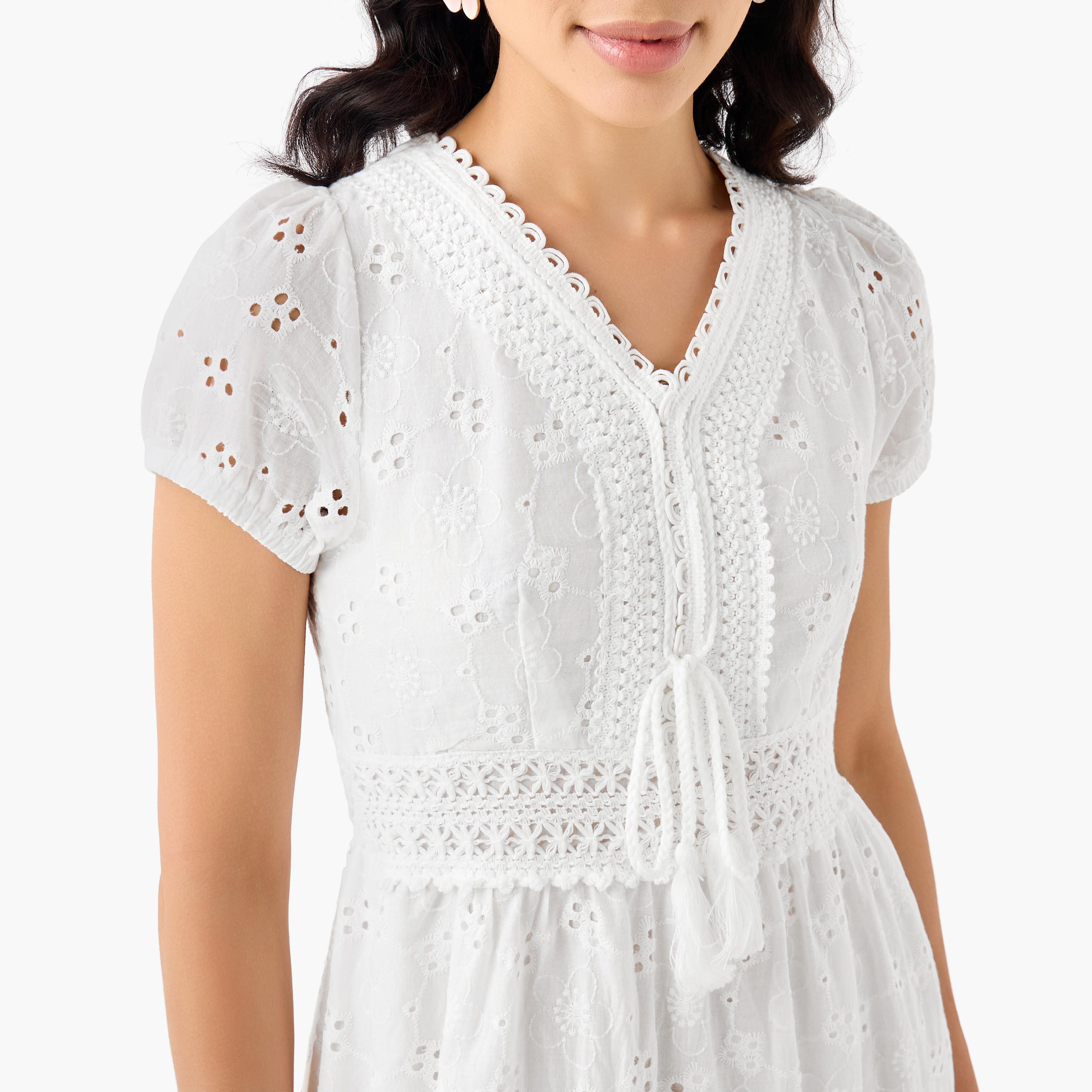 فستان قطن إيه لاين ميدي متعدد الطبقات بتطريز شيفلي من تو إكستريمز-women-clothing-dresses-image-6
