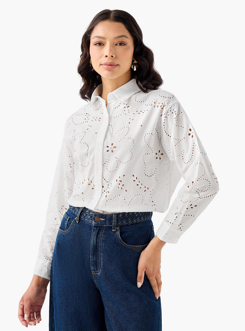 قميص قطن بتطريز شيفلي من تو إكستريمز-women-clothing-shirtsandblouses-shirts-image-3