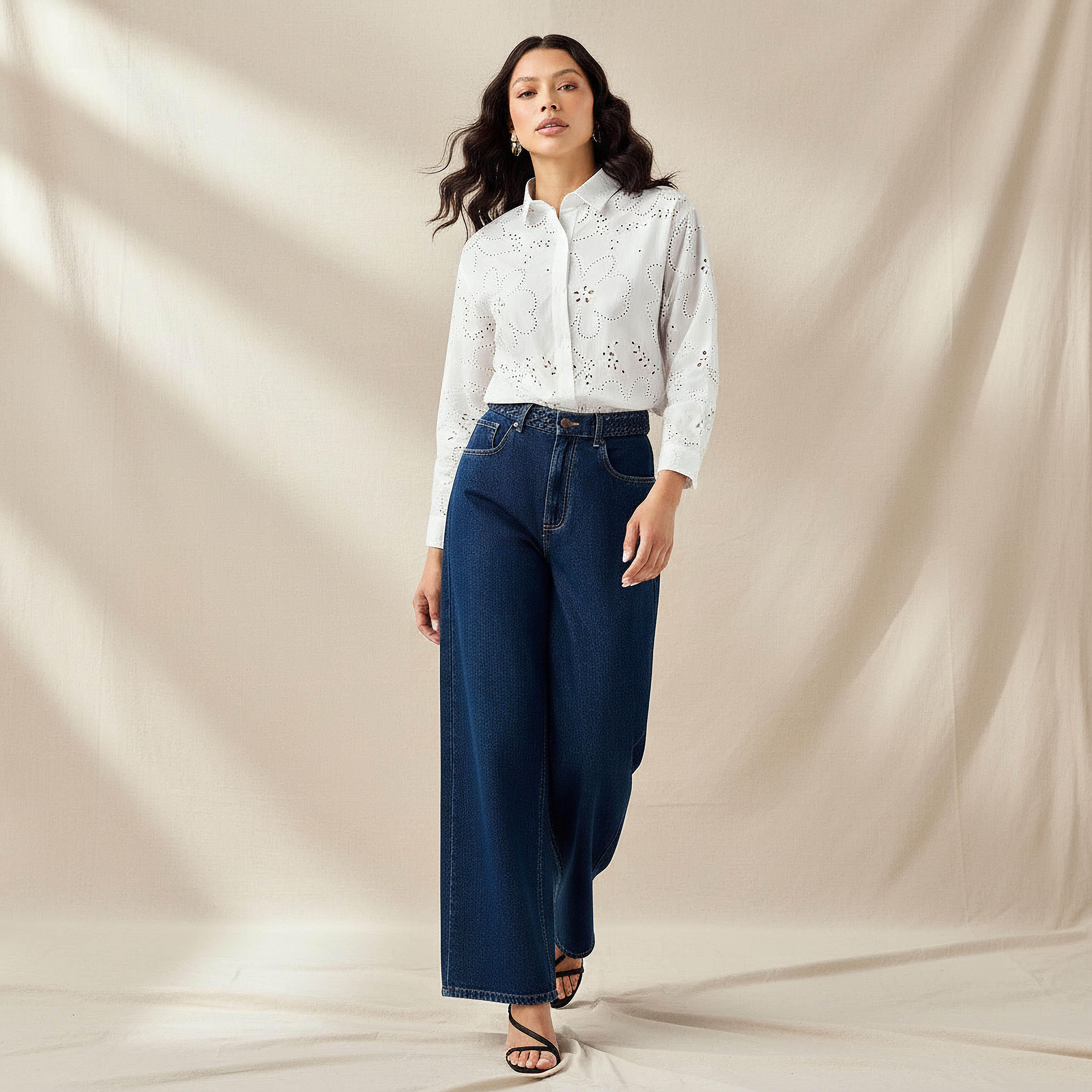 2Xtremz Cotton Shirt with Schiffli Embroidery-women-clothing-shirtsandblouses-shirts-image-2