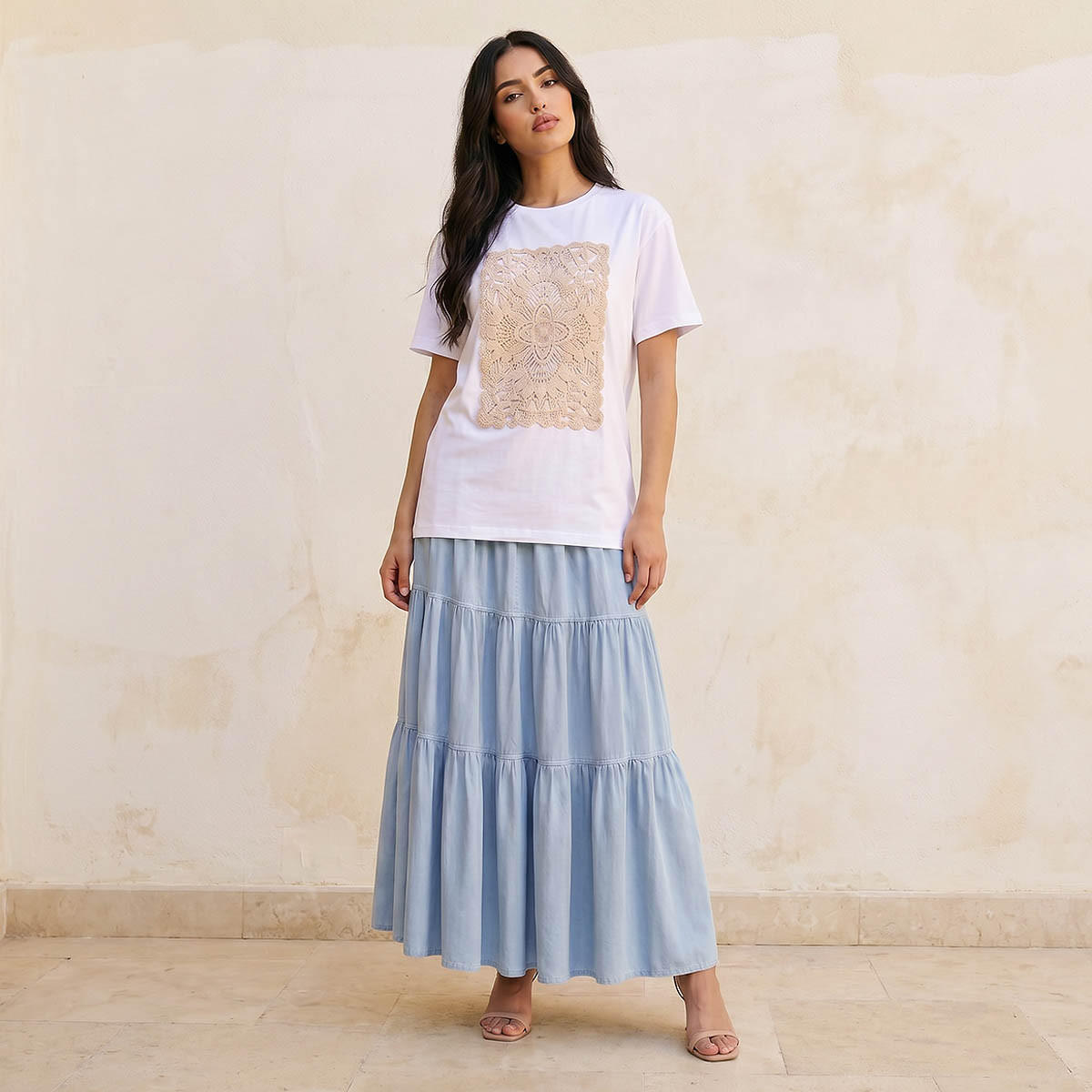 2Xtremz Relaxed Fit Cotton T-shirt with Crochet Detail-women-clothing-tshirts-image-3