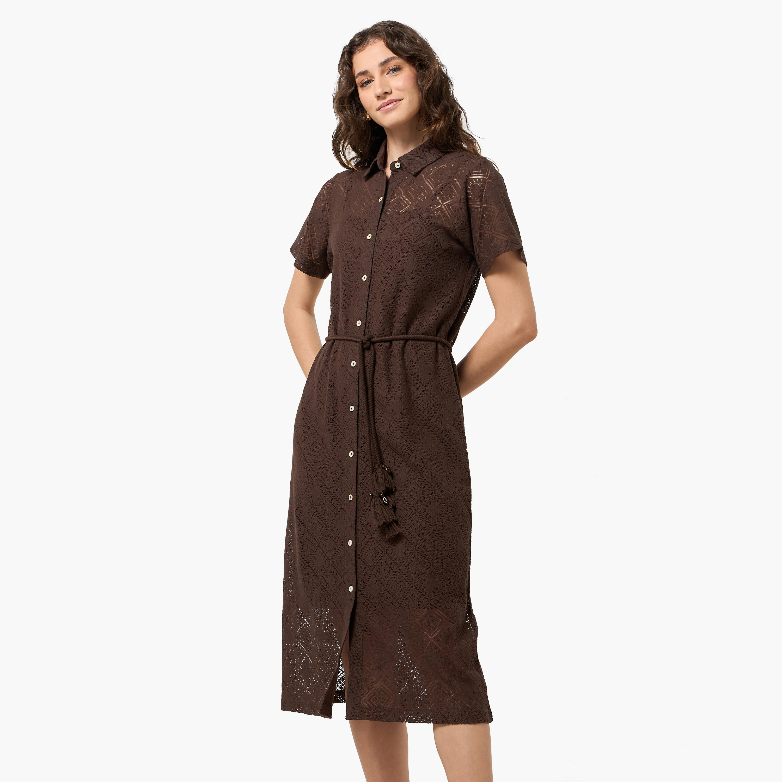 2Xtremz Shirt Style Women Dress with Lace Design-women-clothing-dresses-image-3