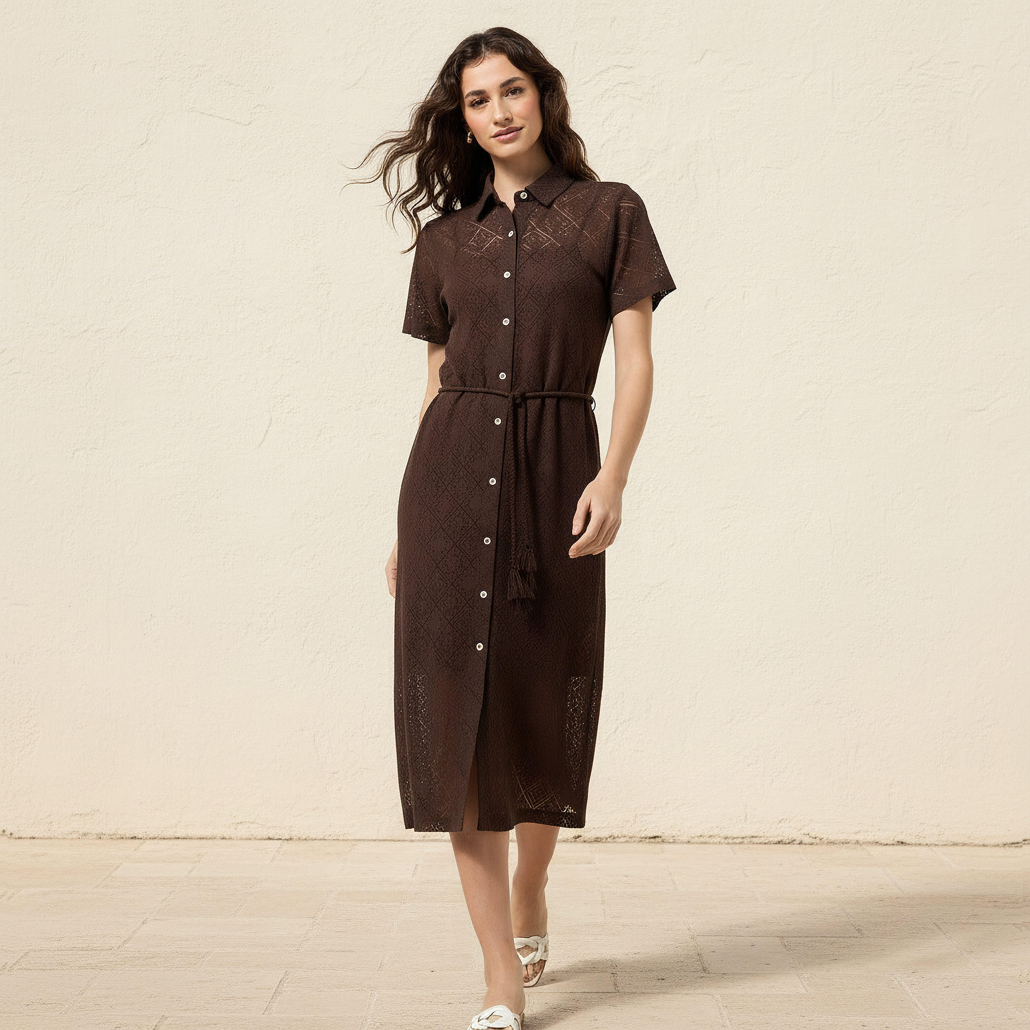 2Xtremz Shirt Style Women Dress with Lace Design-women-clothing-dresses-image-2