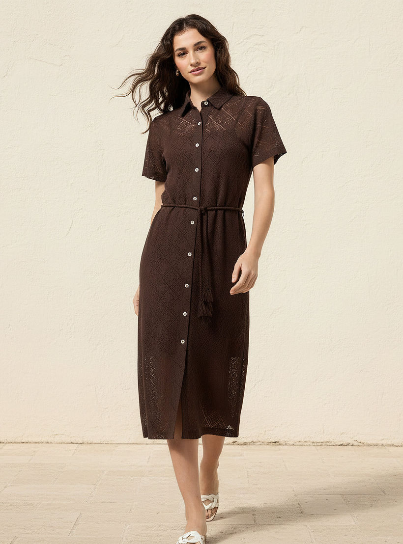 2Xtremz Shirt Style Women Dress with Lace Design-women-clothing-dresses-image-2