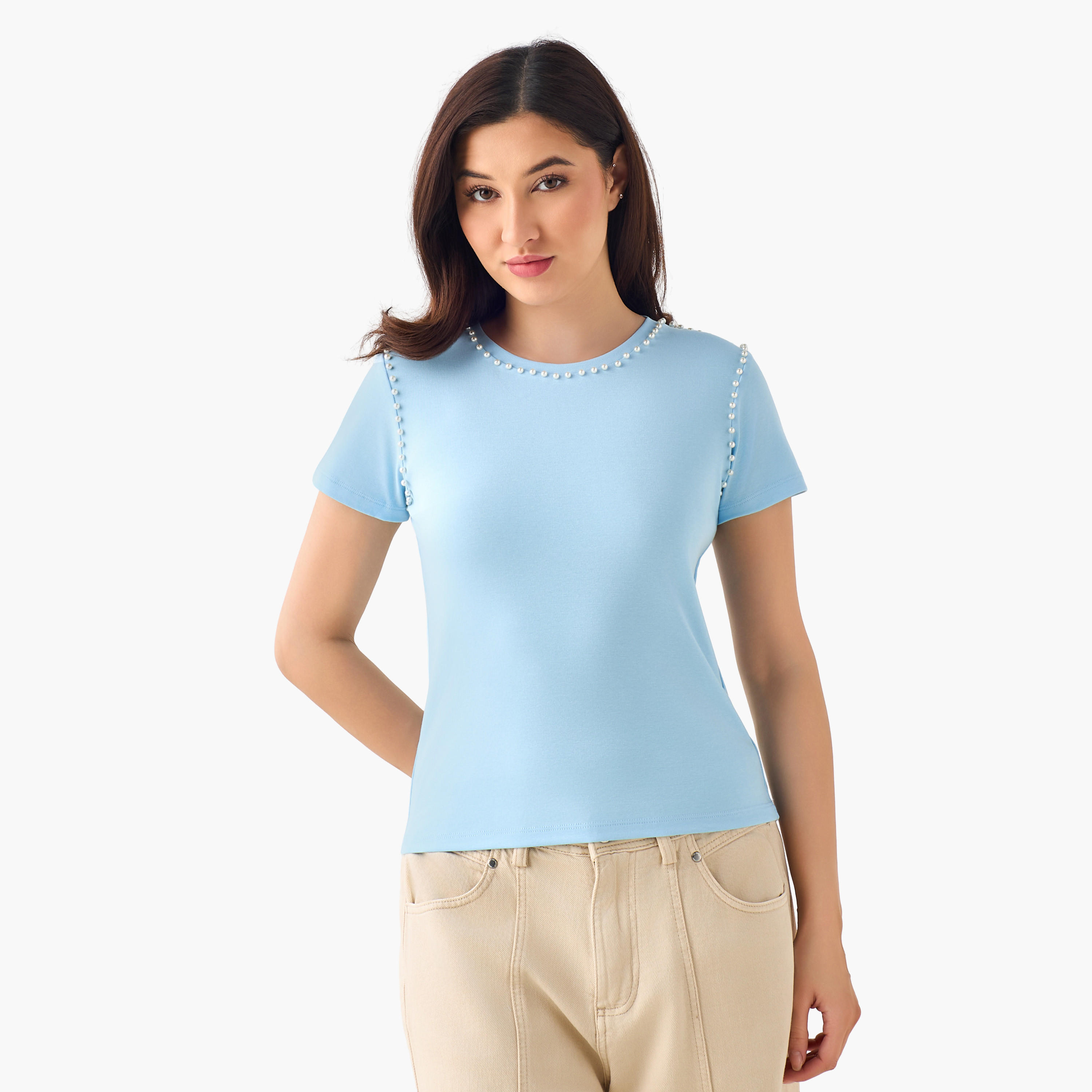 2Xtremz T-shirt with Pearl Embellishment-women-clothing-tshirts-image-5