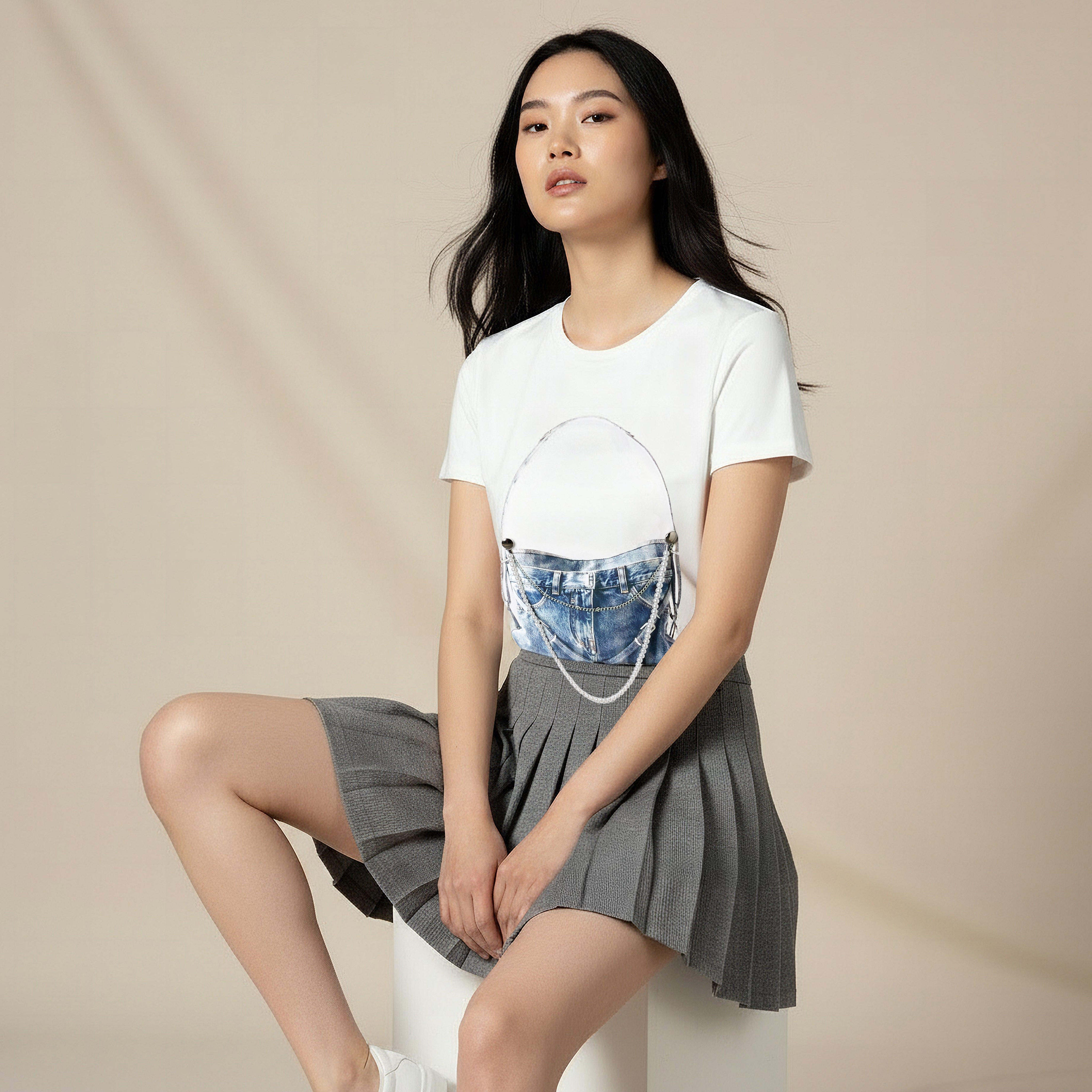 تيشيرت بتزيينات لؤلؤ من تو إكستريمز-women-clothing-tshirts-image-3