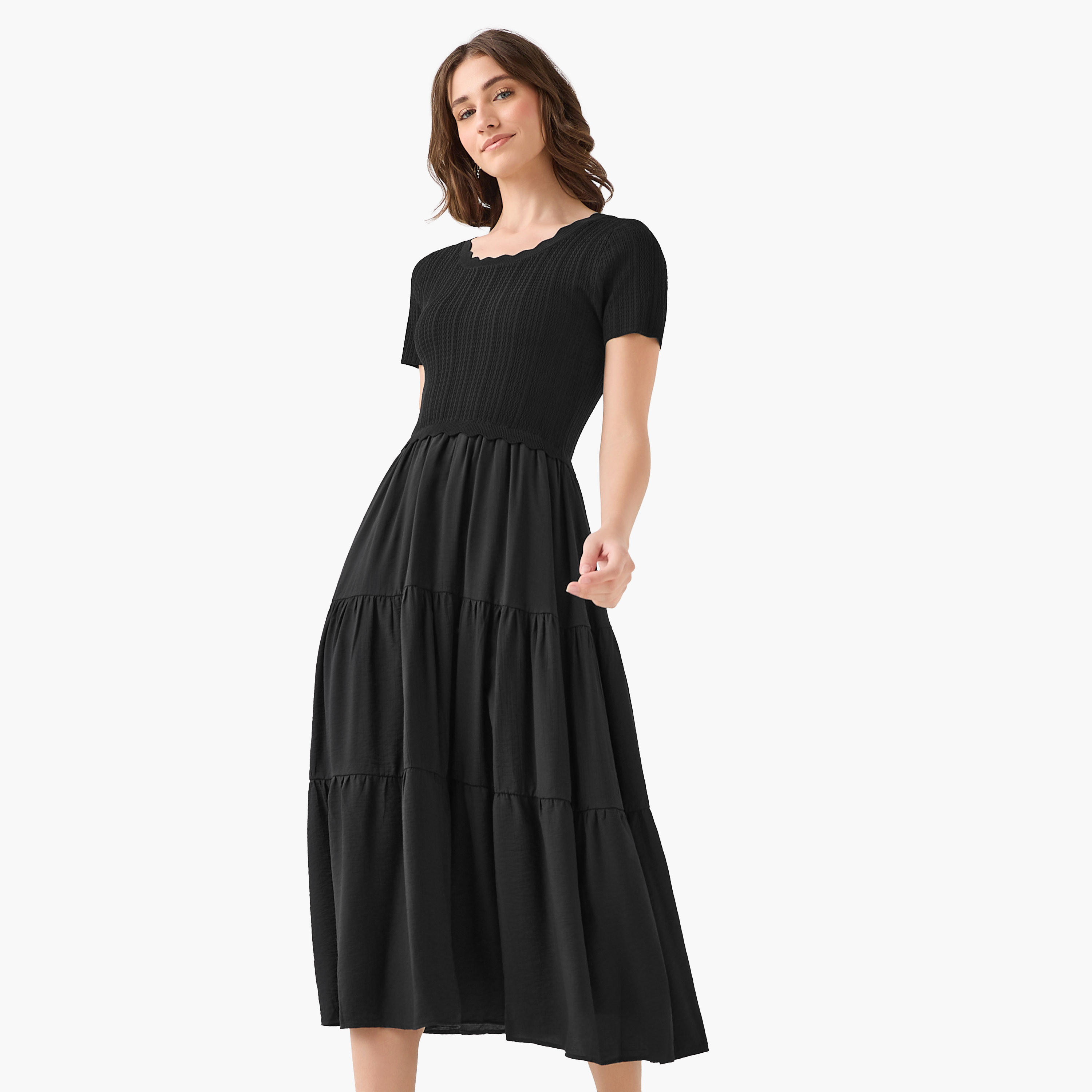 فستان ميدي بتصميم طبقات من تو إكستريمز-women-clothing-dresses-image-3