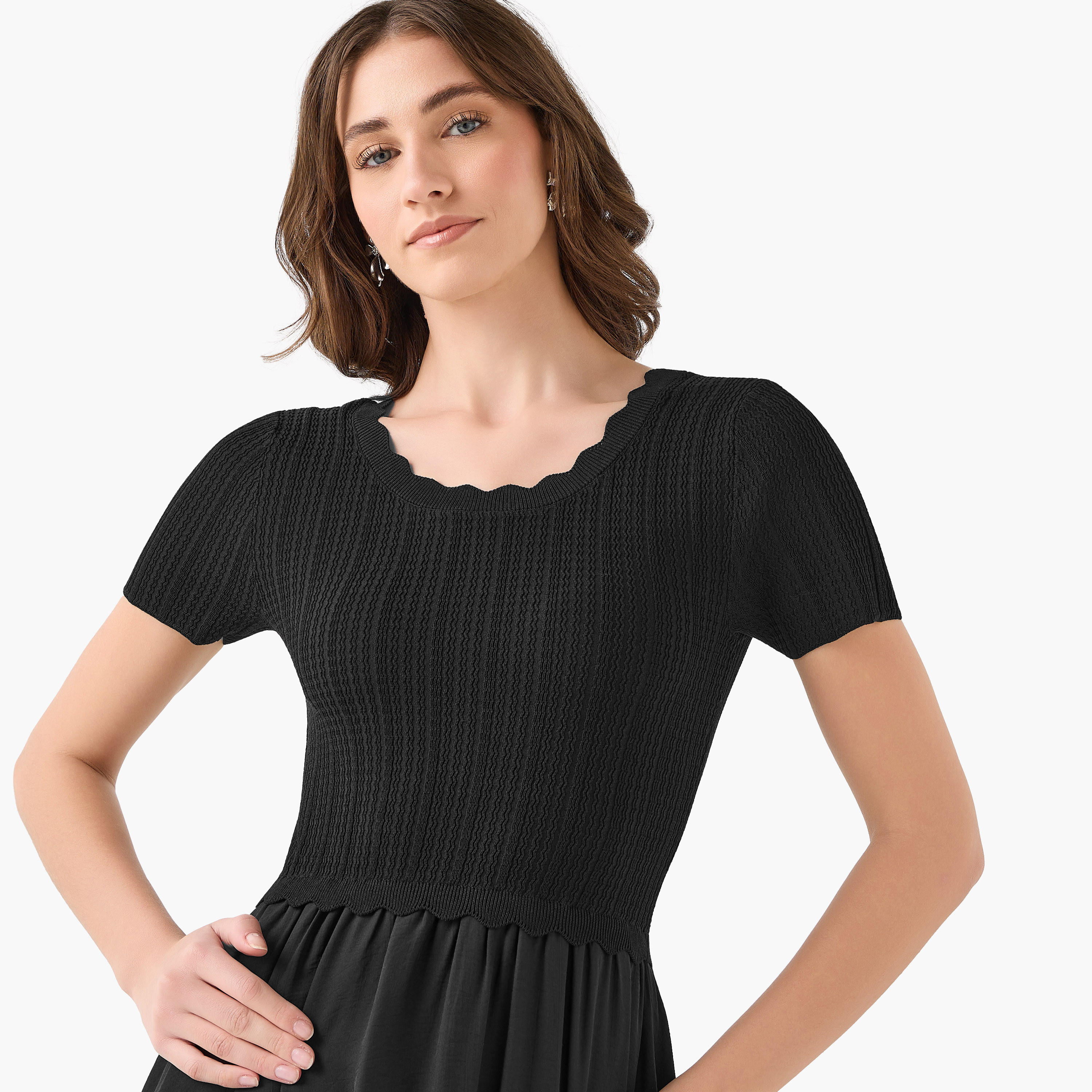 فستان ميدي بتصميم طبقات من تو إكستريمز-women-clothing-dresses-image-1