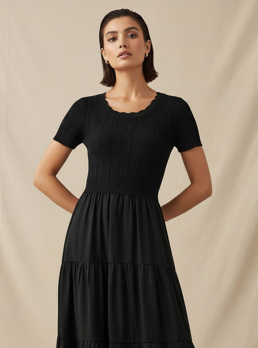 فستان ميدي بتصميم طبقات من تو إكستريمز-women-clothing-dresses-image-2