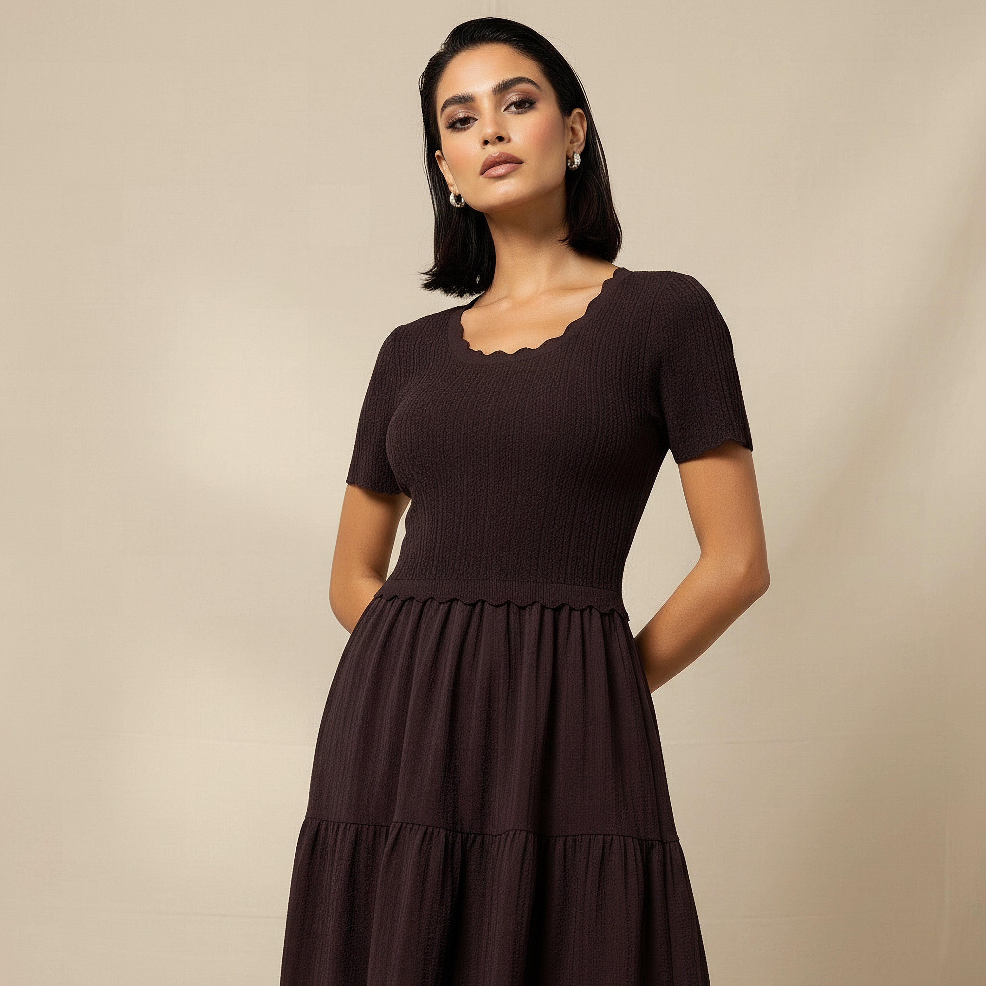 فستان ميدي بتصميم طبقات من تو إكستريمز-women-clothing-dresses-image-2