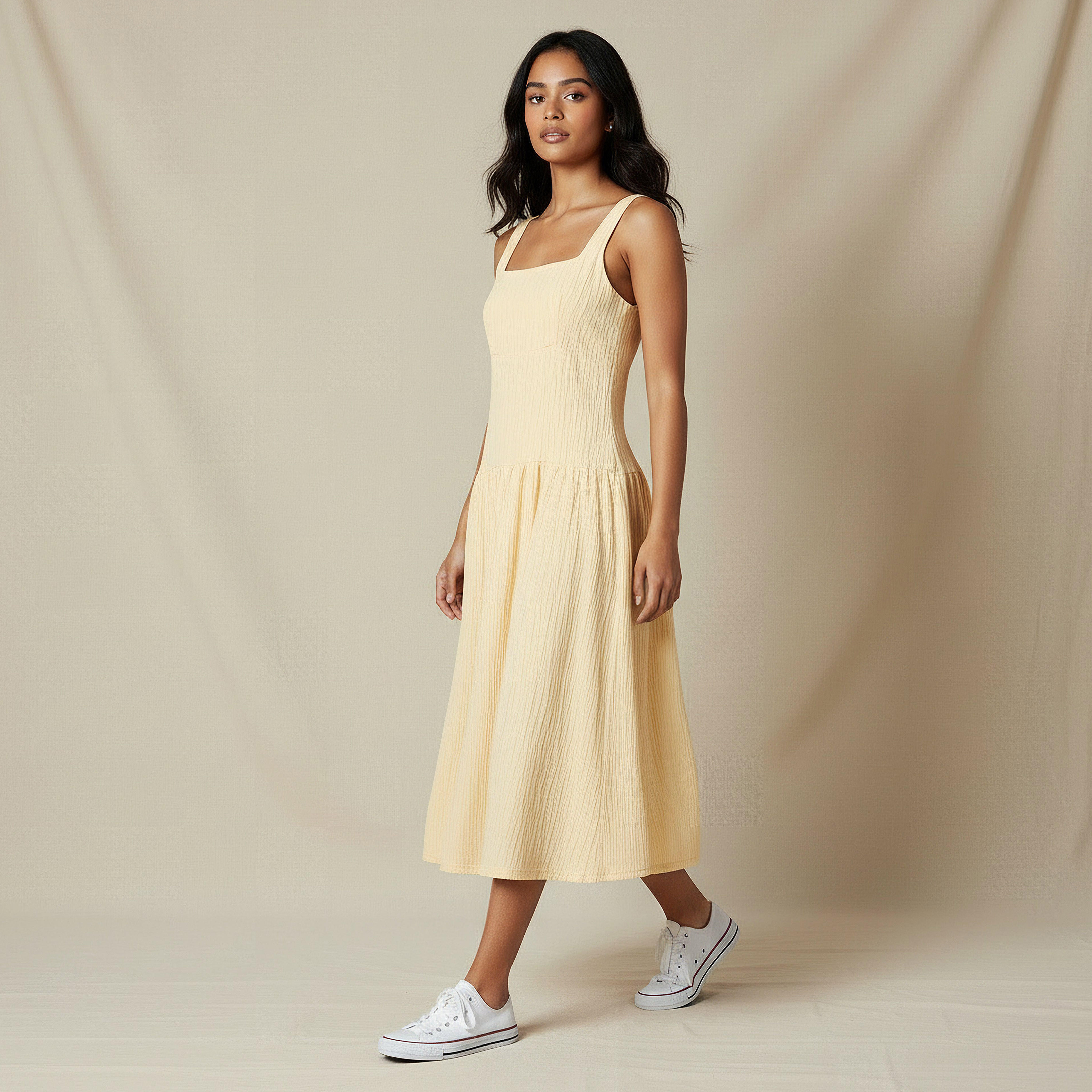 2Xtremz Textured Women Dress with Square Neck-women-clothing-dresses-image-2